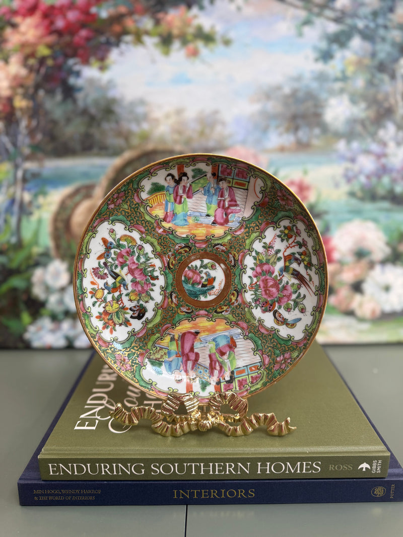 Antique Rose Medallion Shallow Bowl