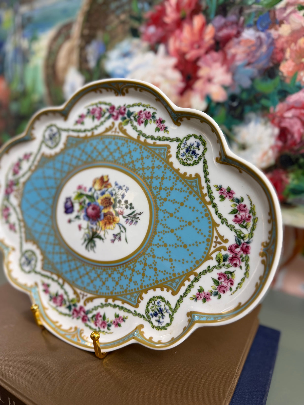Blue Andrea by Sadek Quatrefoil Plate