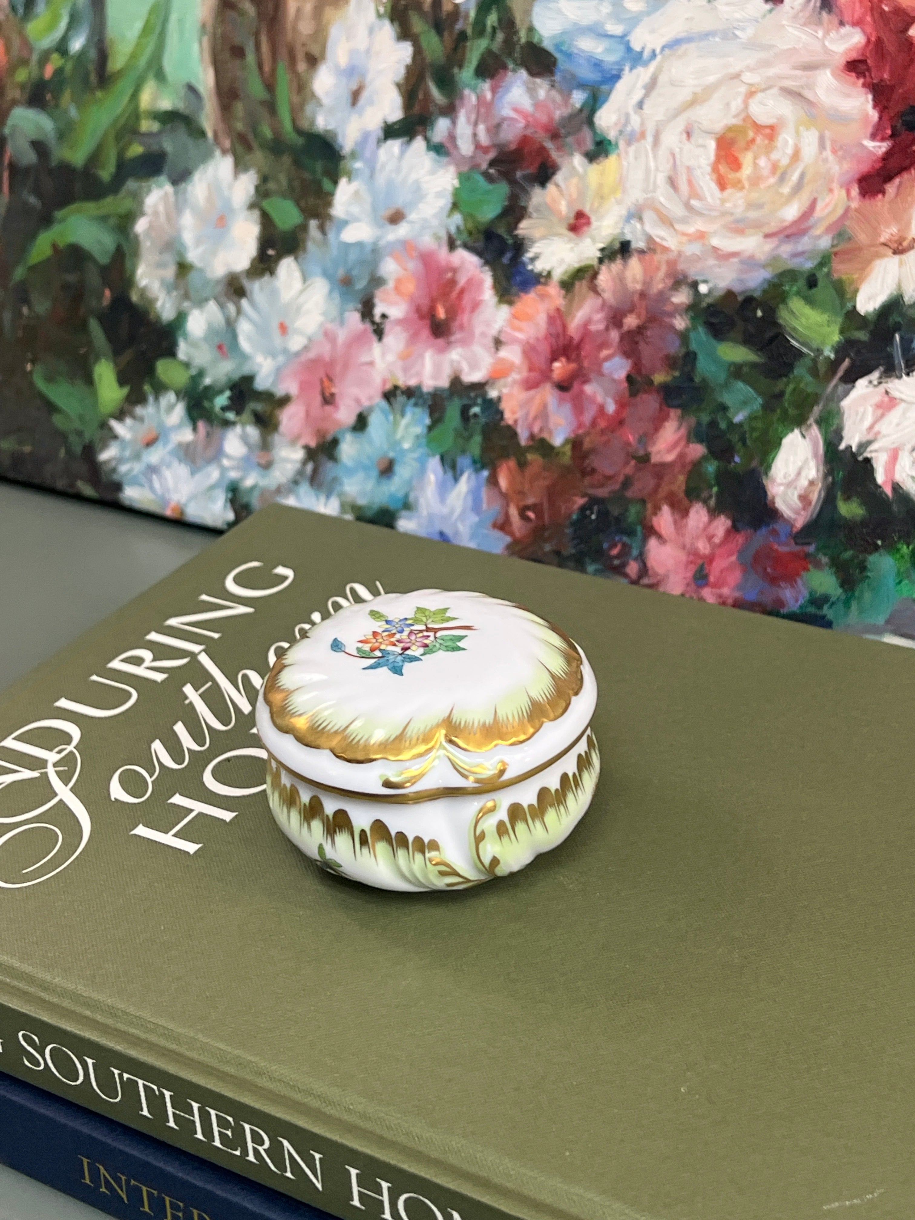 Herend Chinese Bouquet Lidded Dish