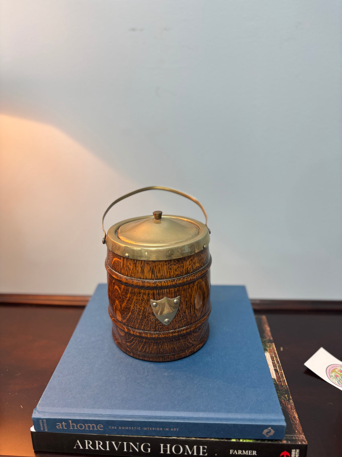 Wooden Barrel Biscuit Jar