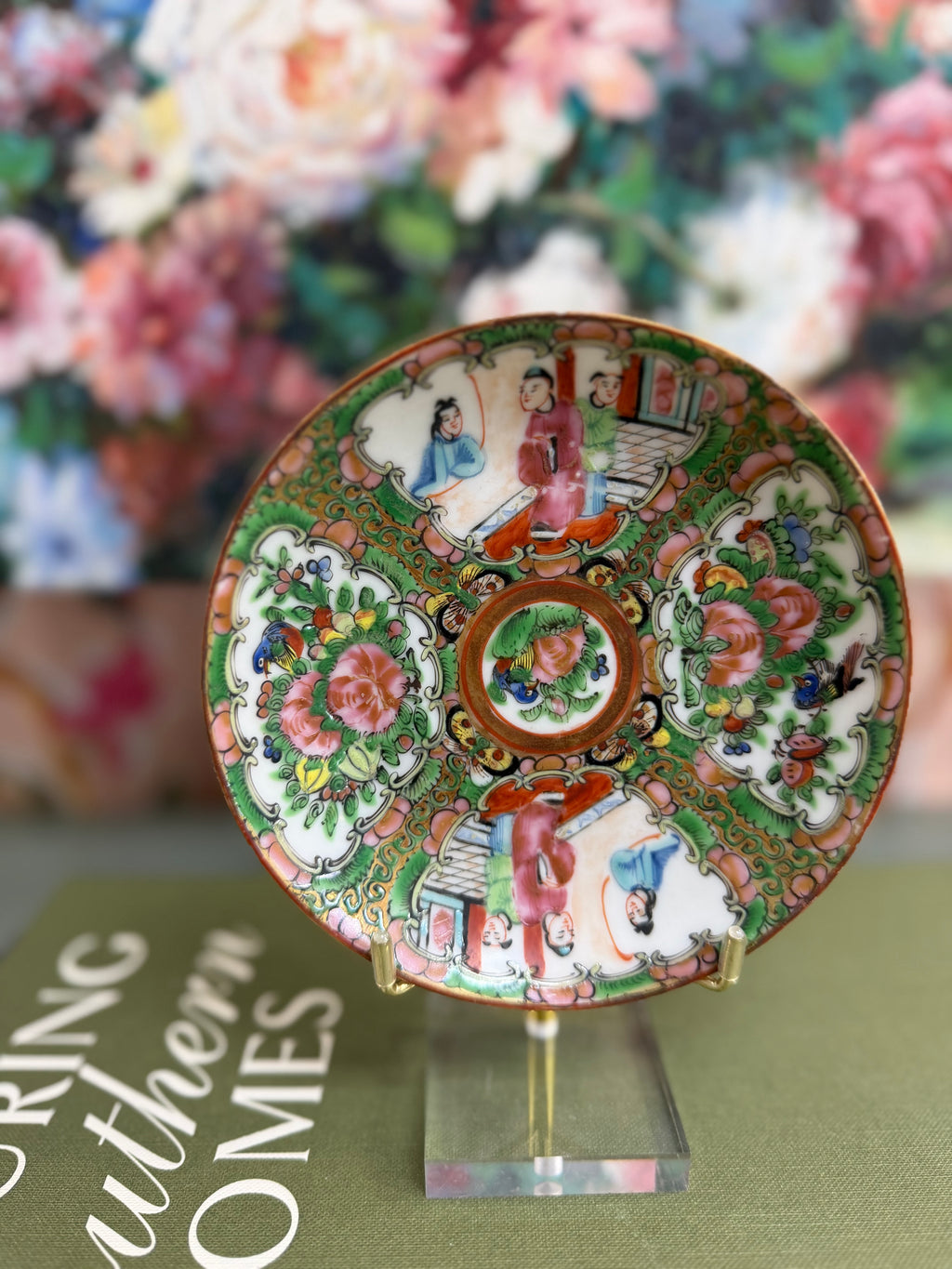 Antique 5” Rose Medallion Saucer