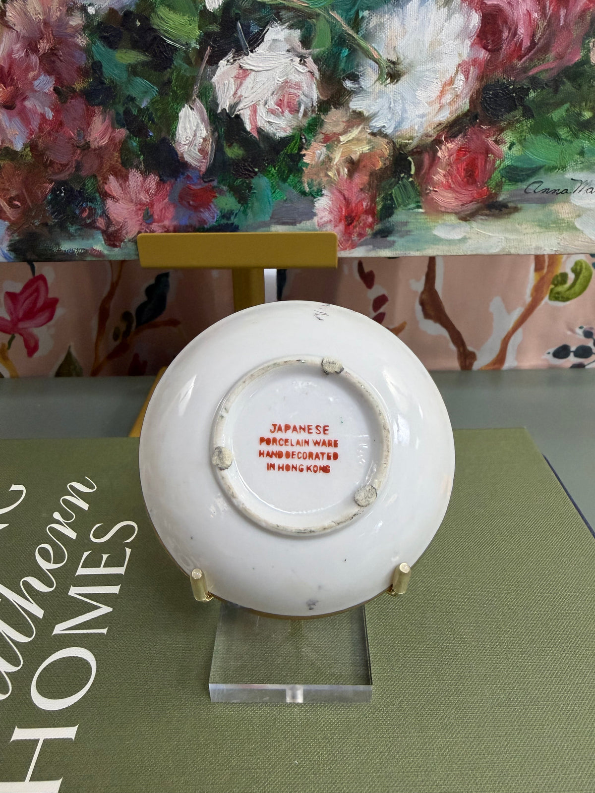Vintage 4” Rose Canton Shallow Dish