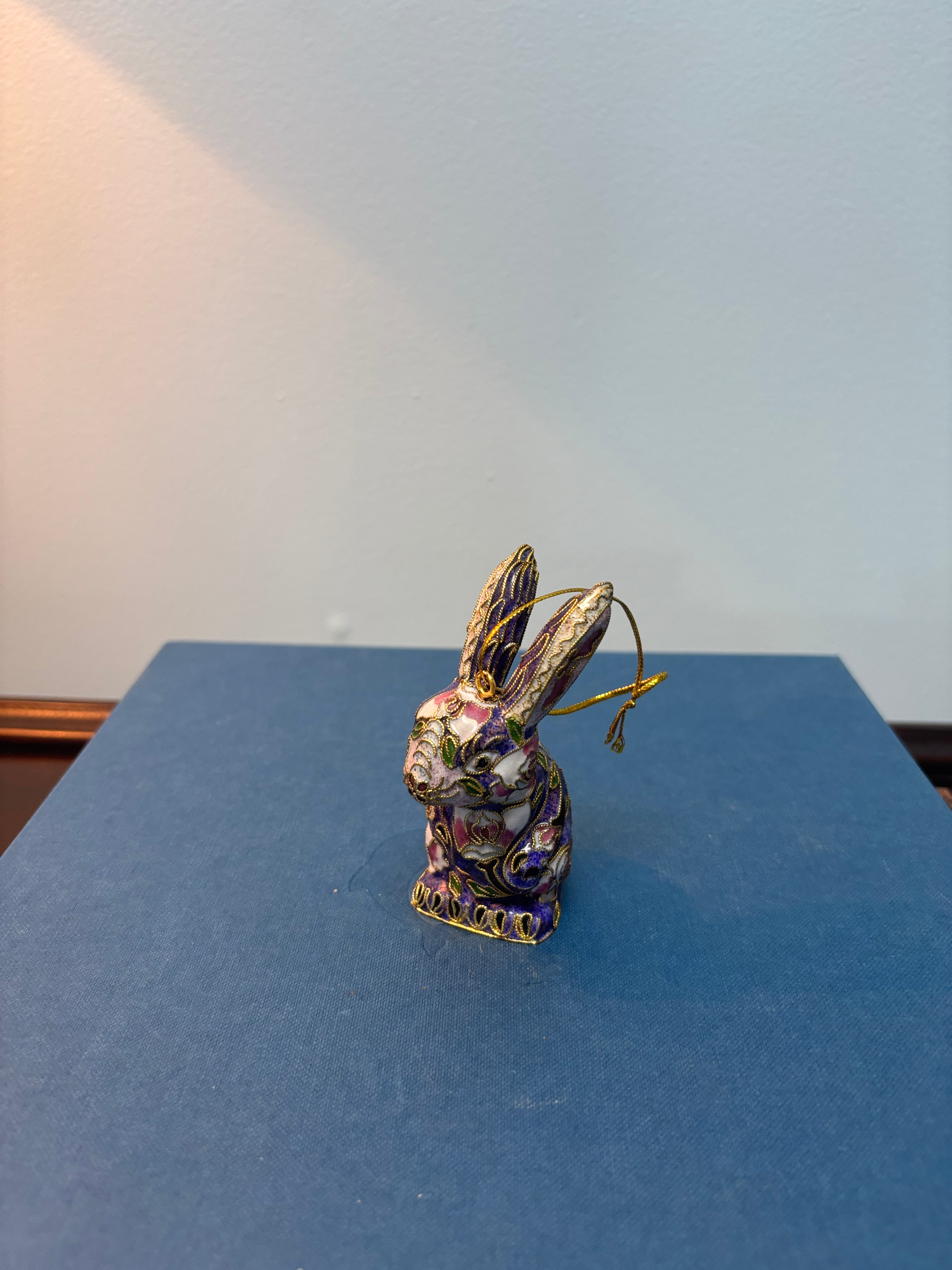 Mini Cloissone Bunny Ornament