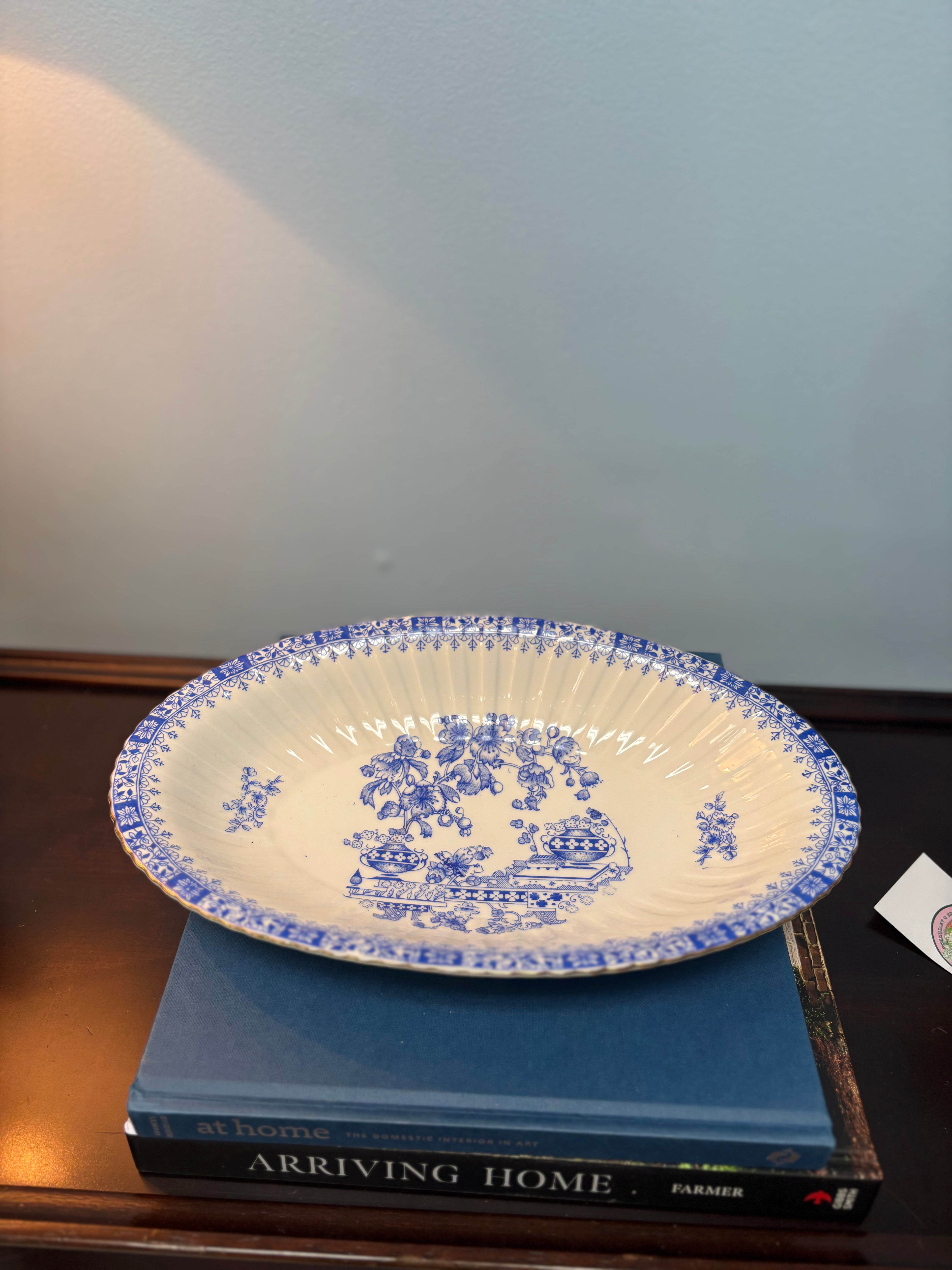 China Blue Oval Serving Dish