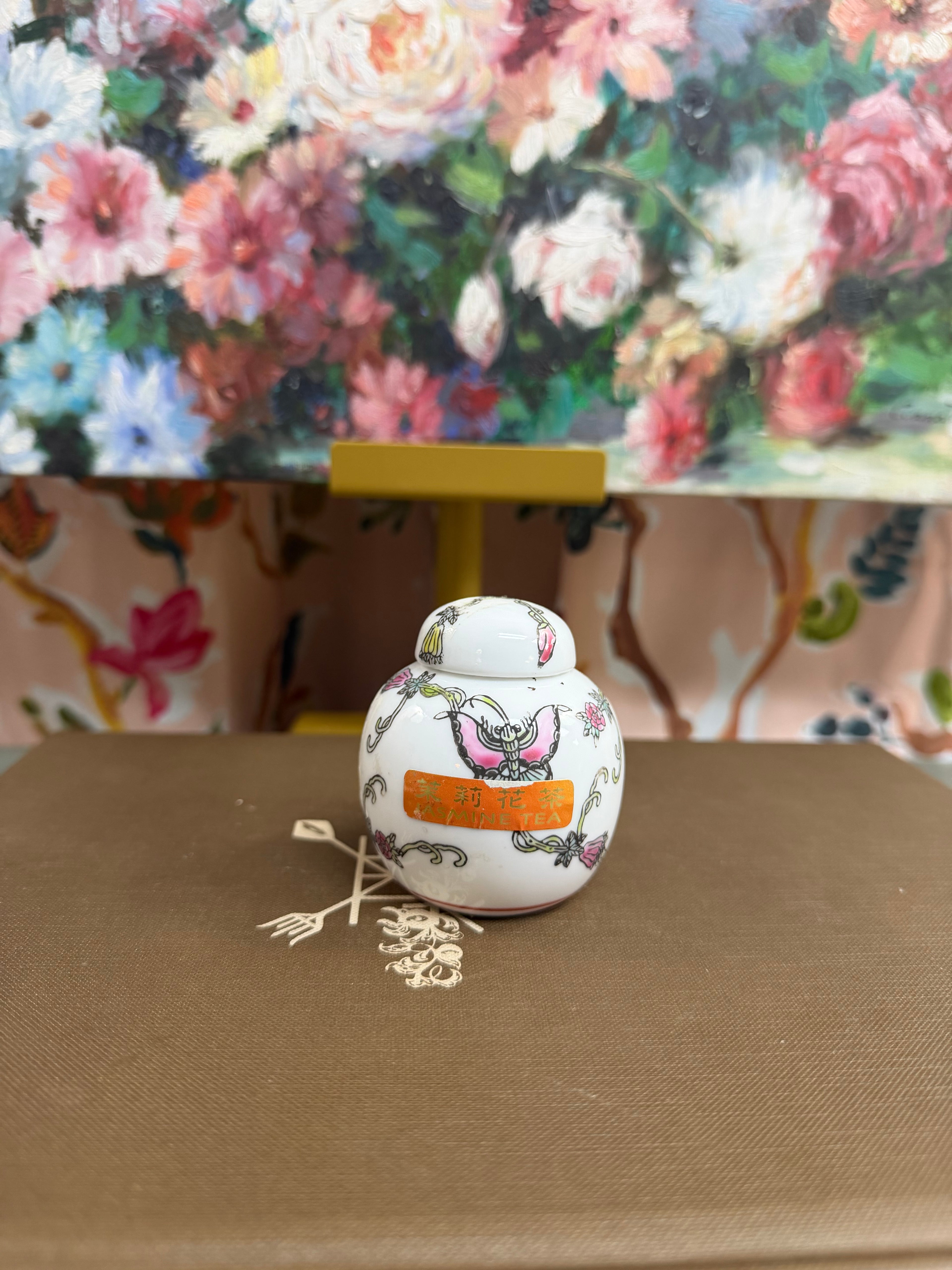 Mini White Floral Ginger Jar