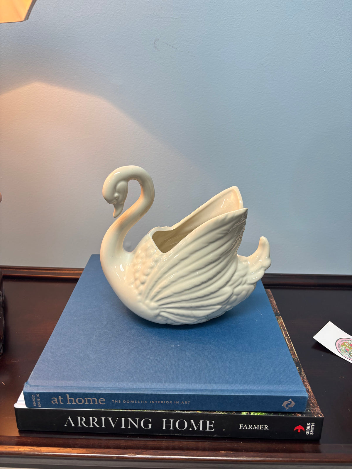 White Swan Ceramic Planter