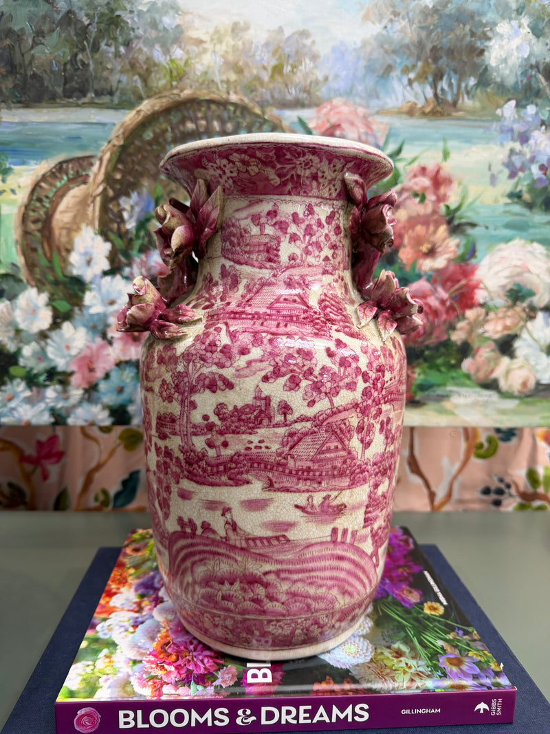 Pair of Pink and White Vases