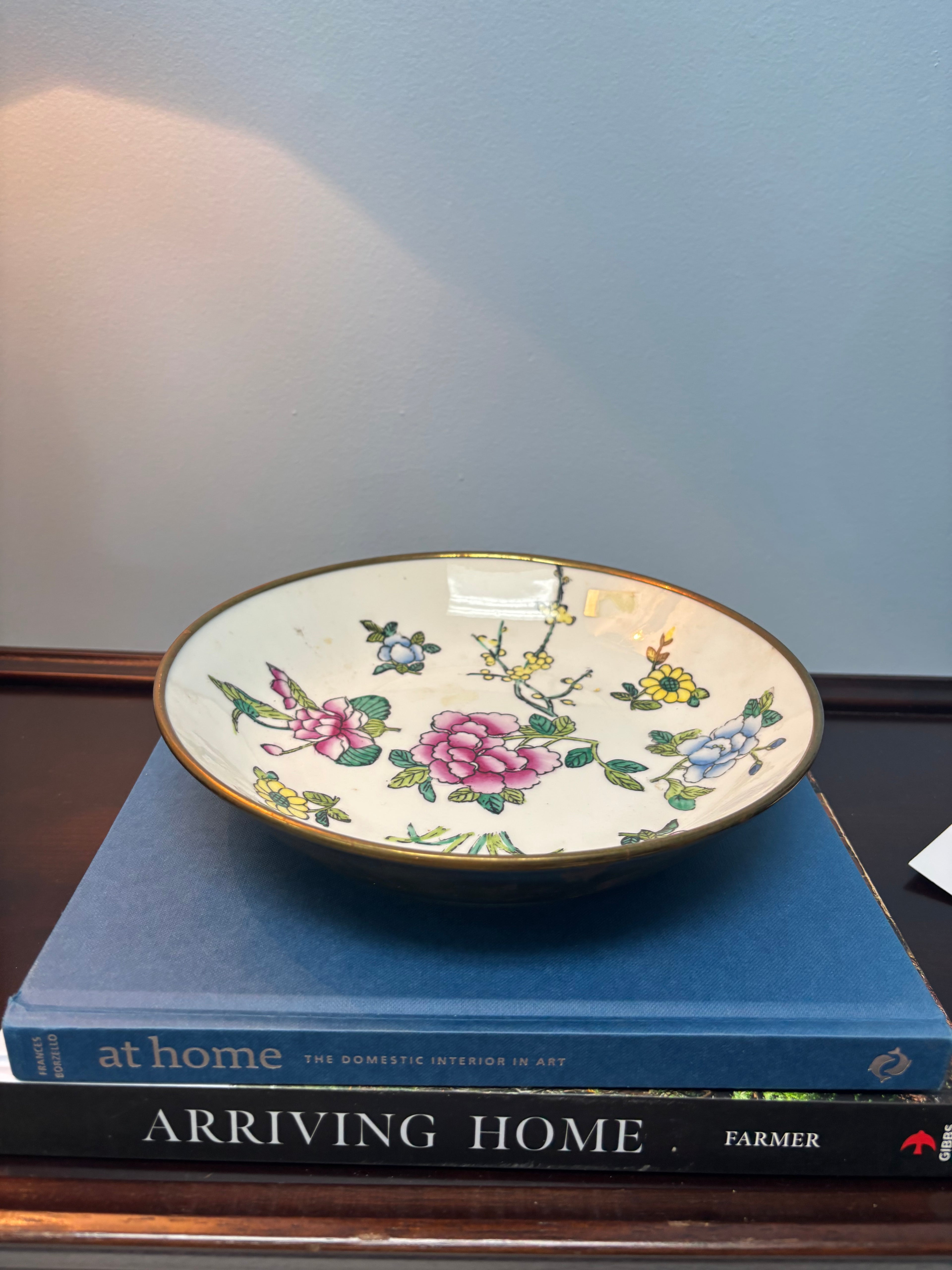 Brass Encased Floral Bowl