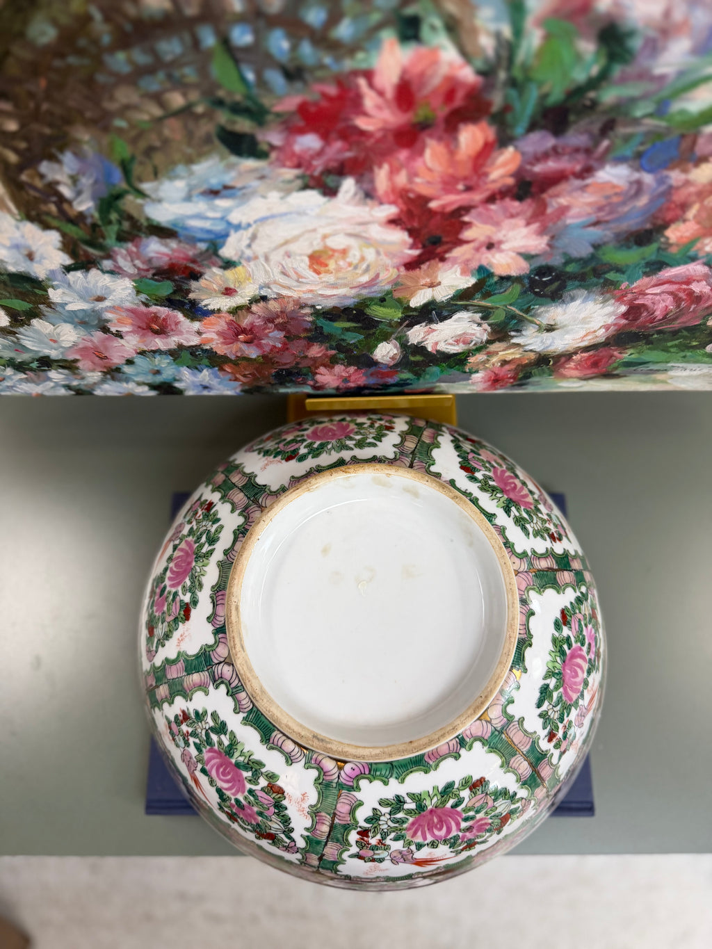 Vintage 14” Rose Canton Bowl