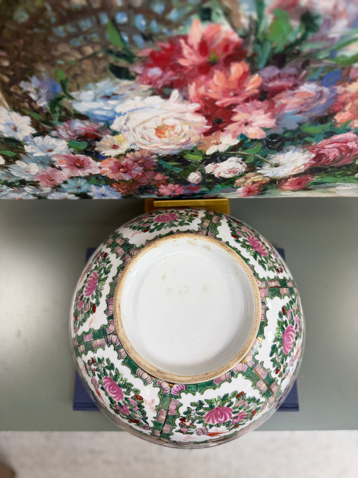 Vintage 14” Rose Canton Bowl