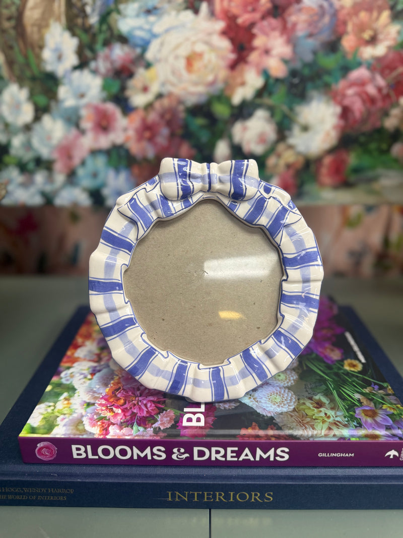 Blue Bow Picture Frame