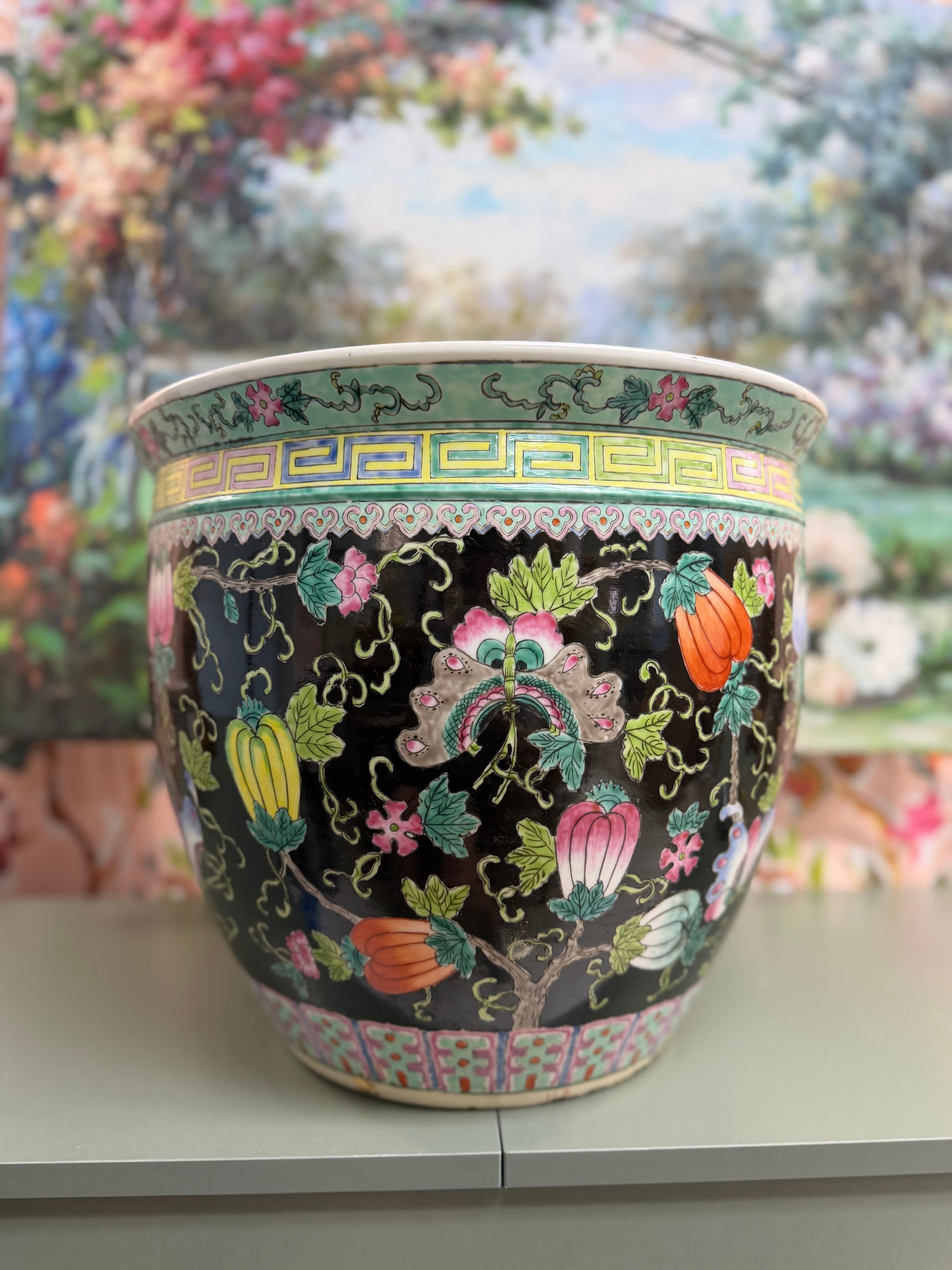 Large Famille Noir Black Butterfly Planter