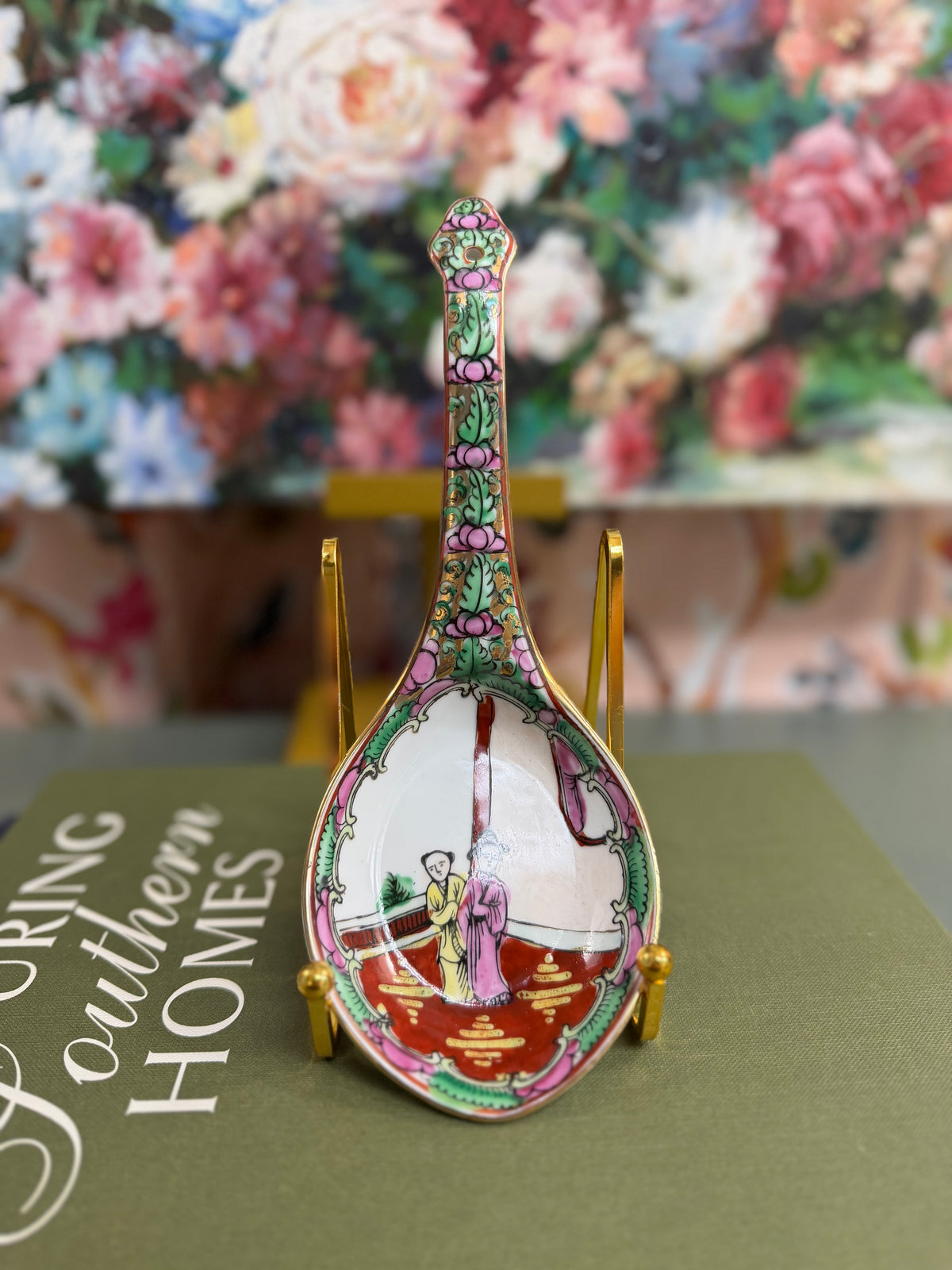 Vintage Large Rose Medallion Spoon