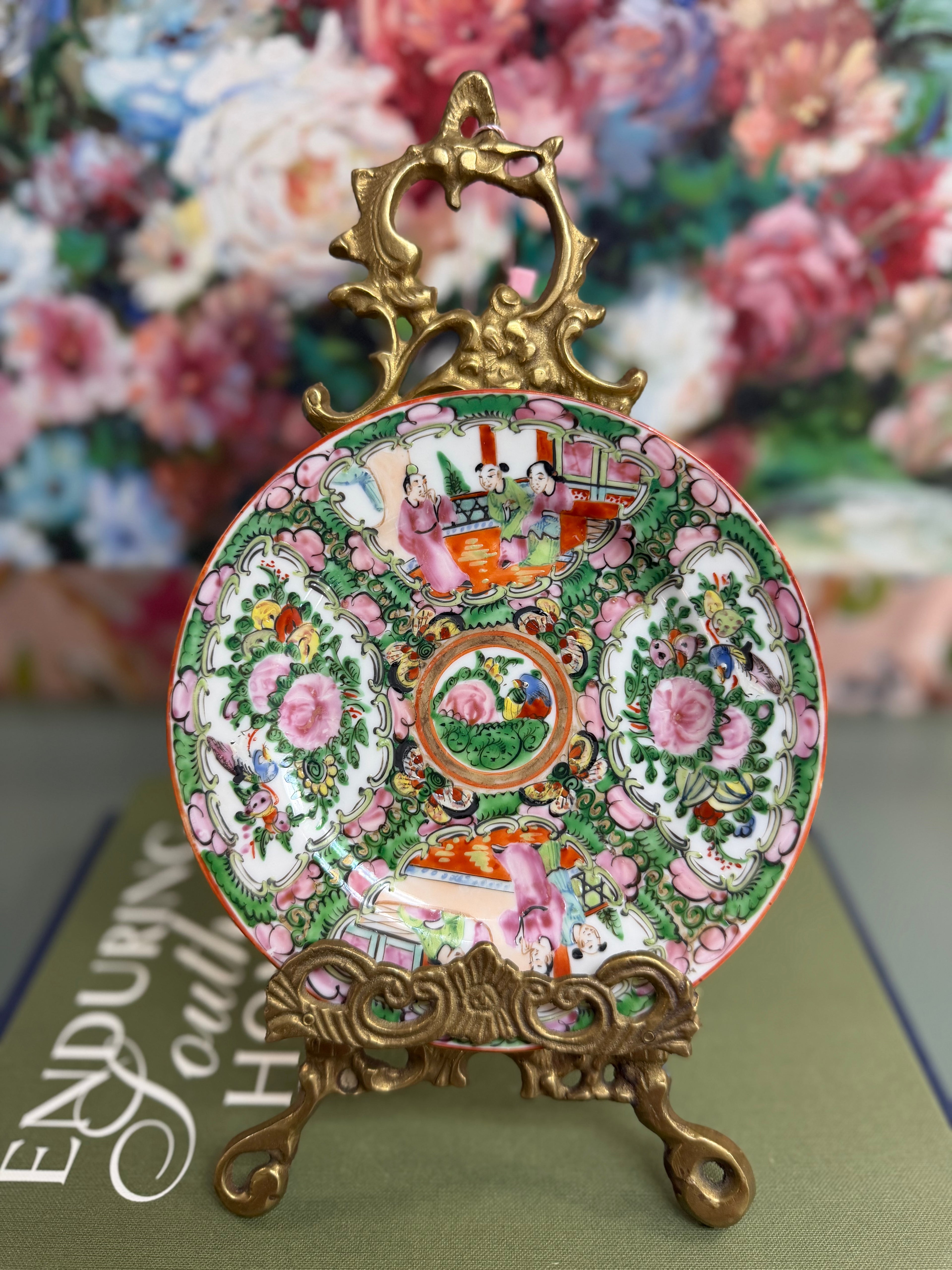 Vintage 6” Rose Medallion Plate