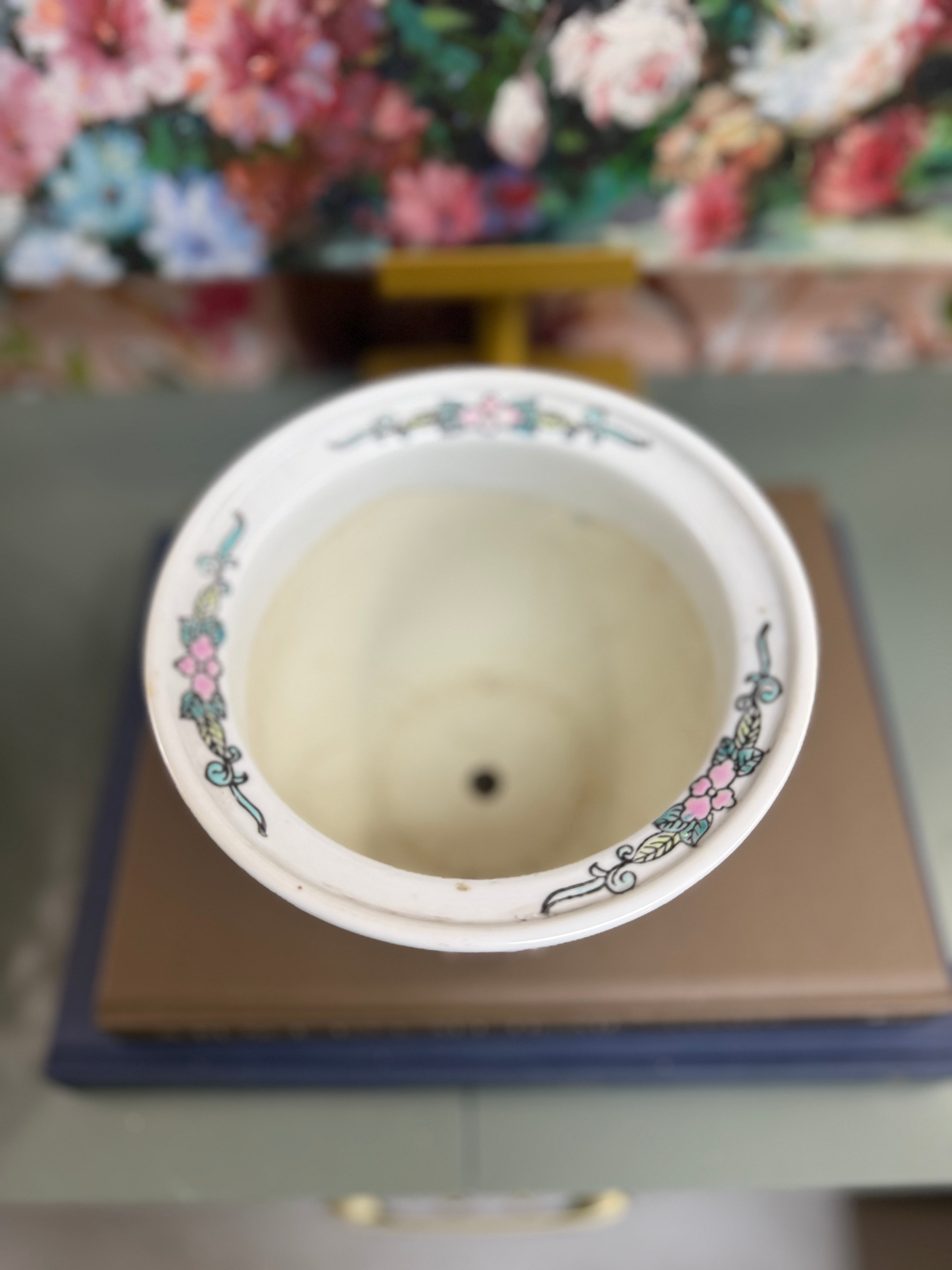 Blue Floral Planter