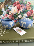 Blue Wedgwood Creamer and Sugar Set