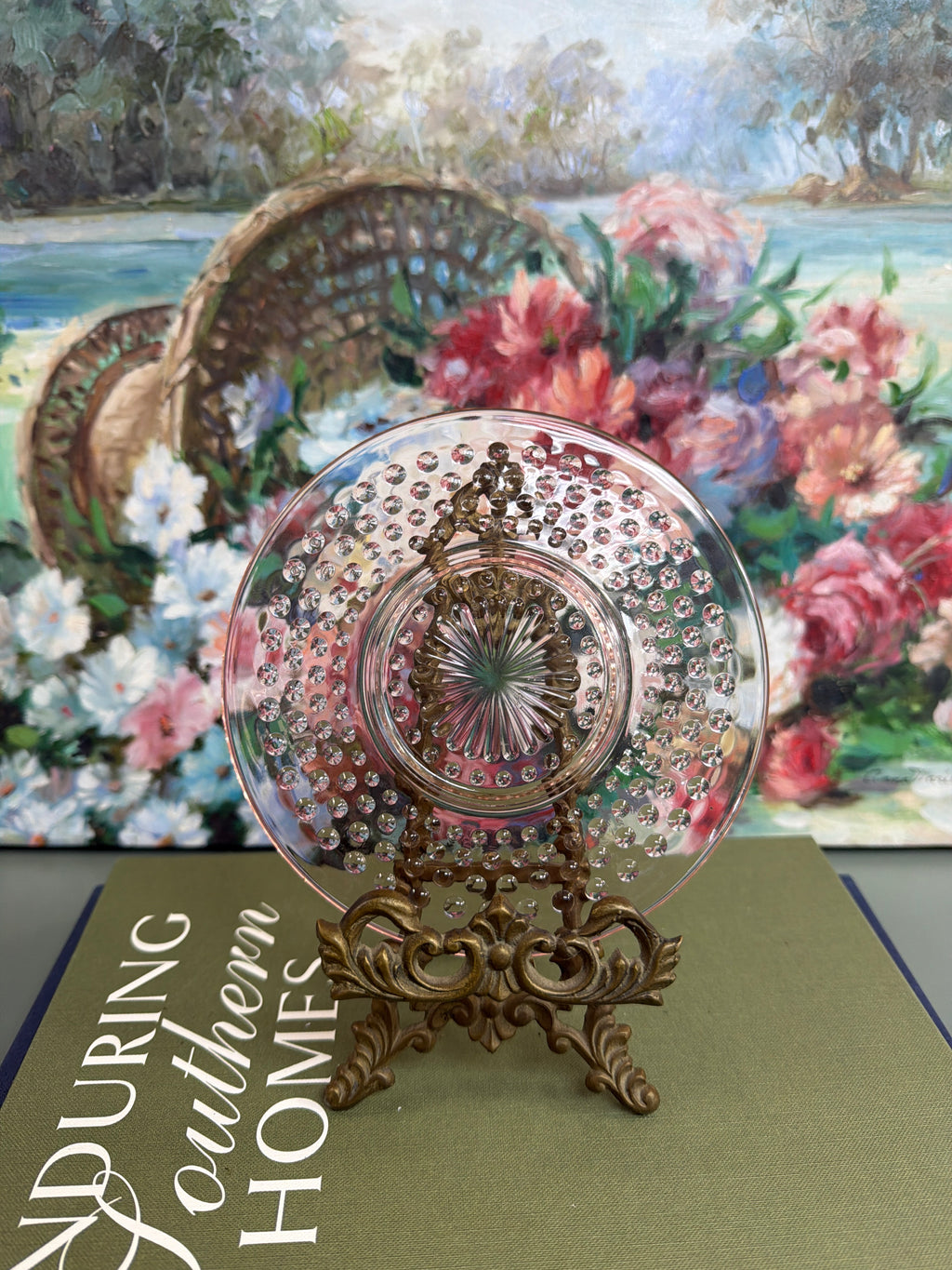 Light Pink Hobnail Saucer Glass Plate
