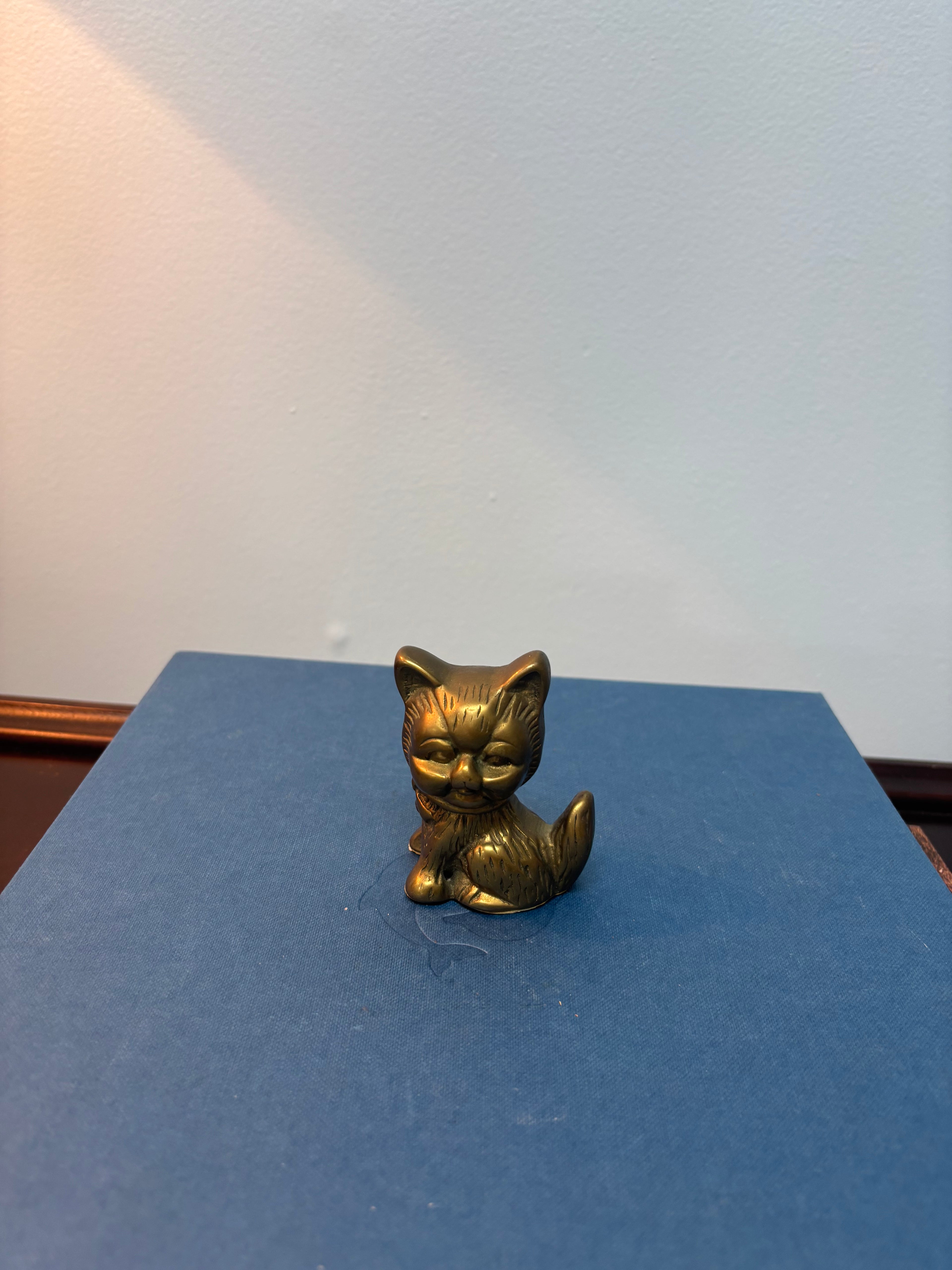 Mini Brass Cat Figurine