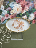 Brown Limoges Floral Trinket Dish
