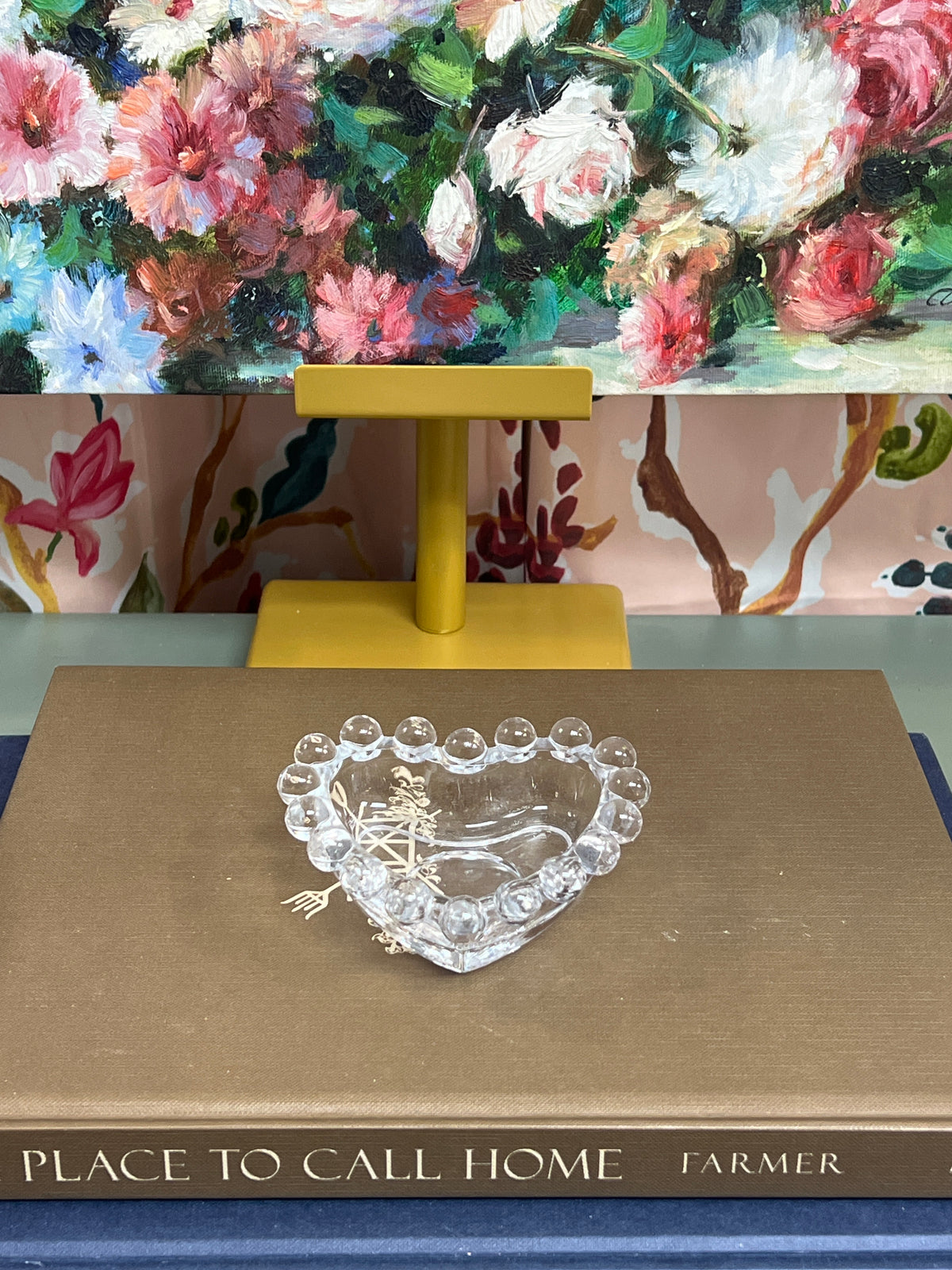 Small Bubble Glass Heart Trinket Dish