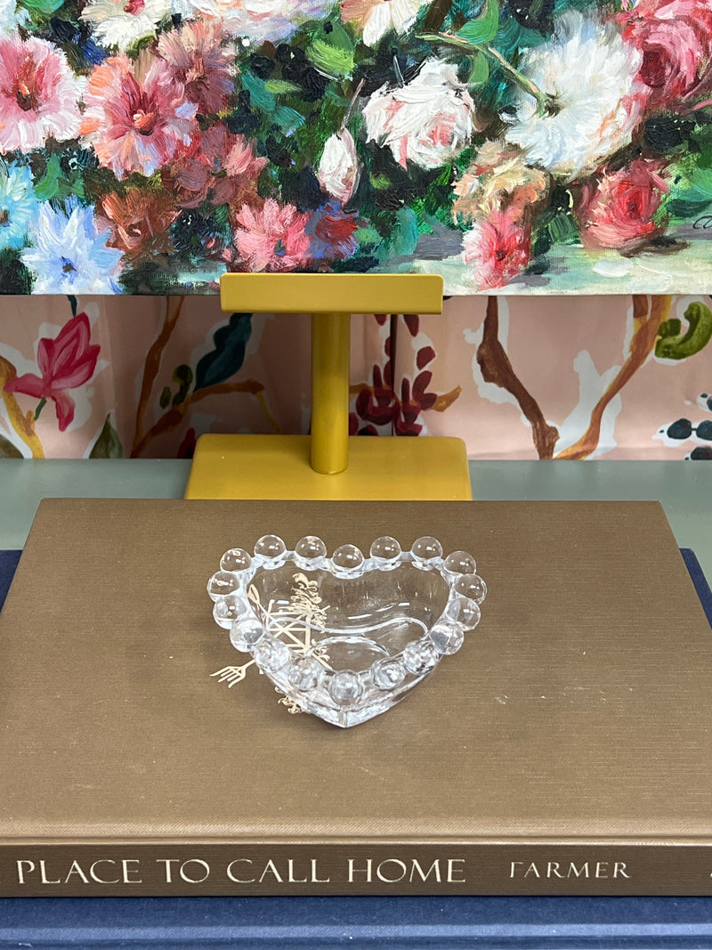 Small Bubble Glass Heart Trinket Dish