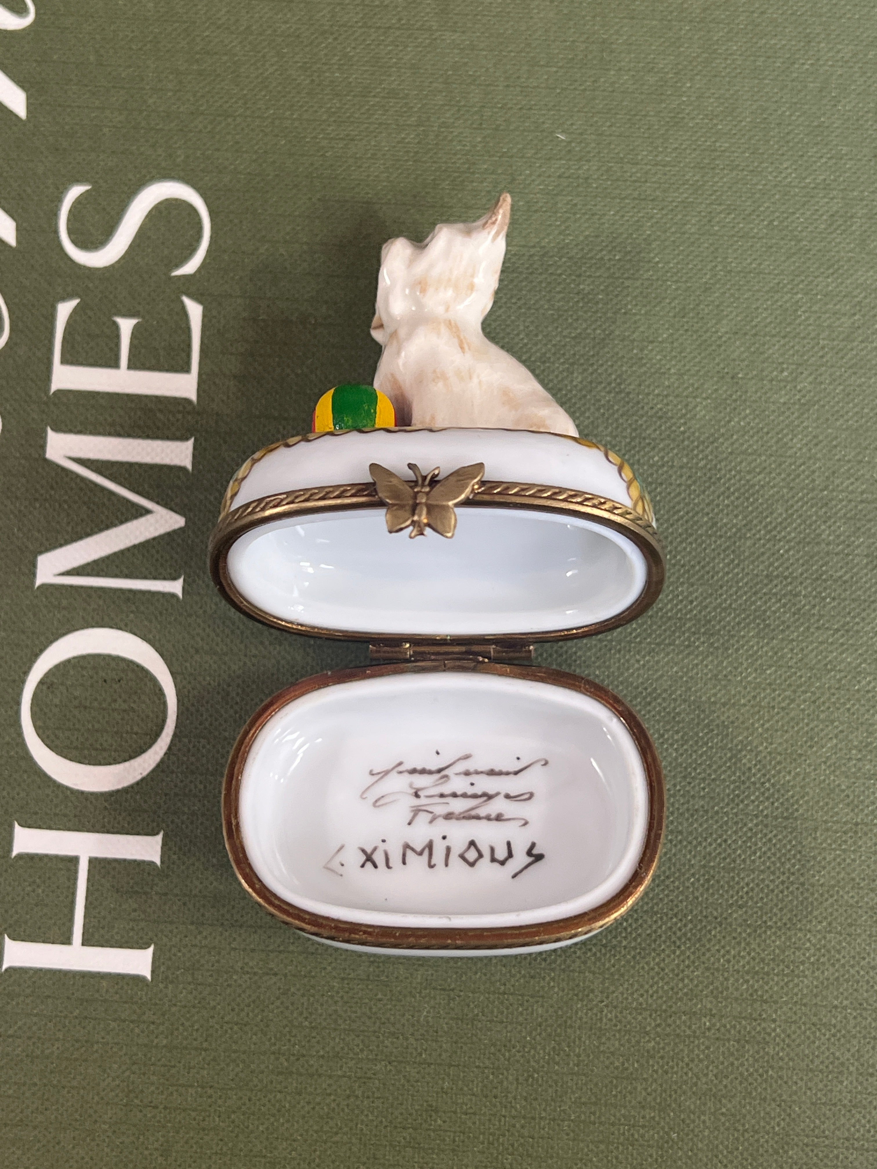 White Westie Limoges box
