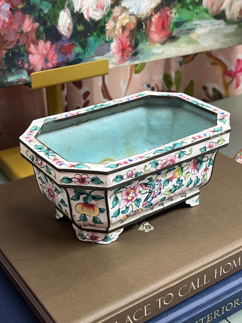 Cloissone Floral Butterfly Planter