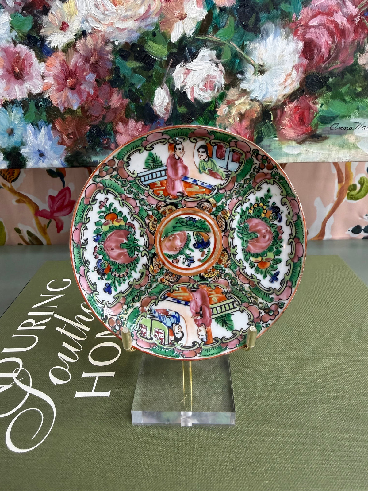 Vintage 4.5” Rose Medallion Saucer