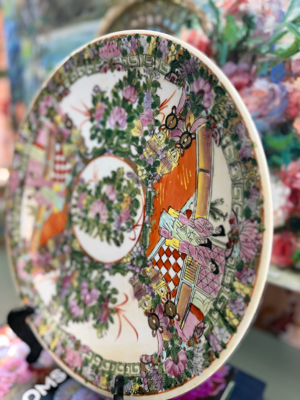 Vintage 12” Rose Medallion Plate
