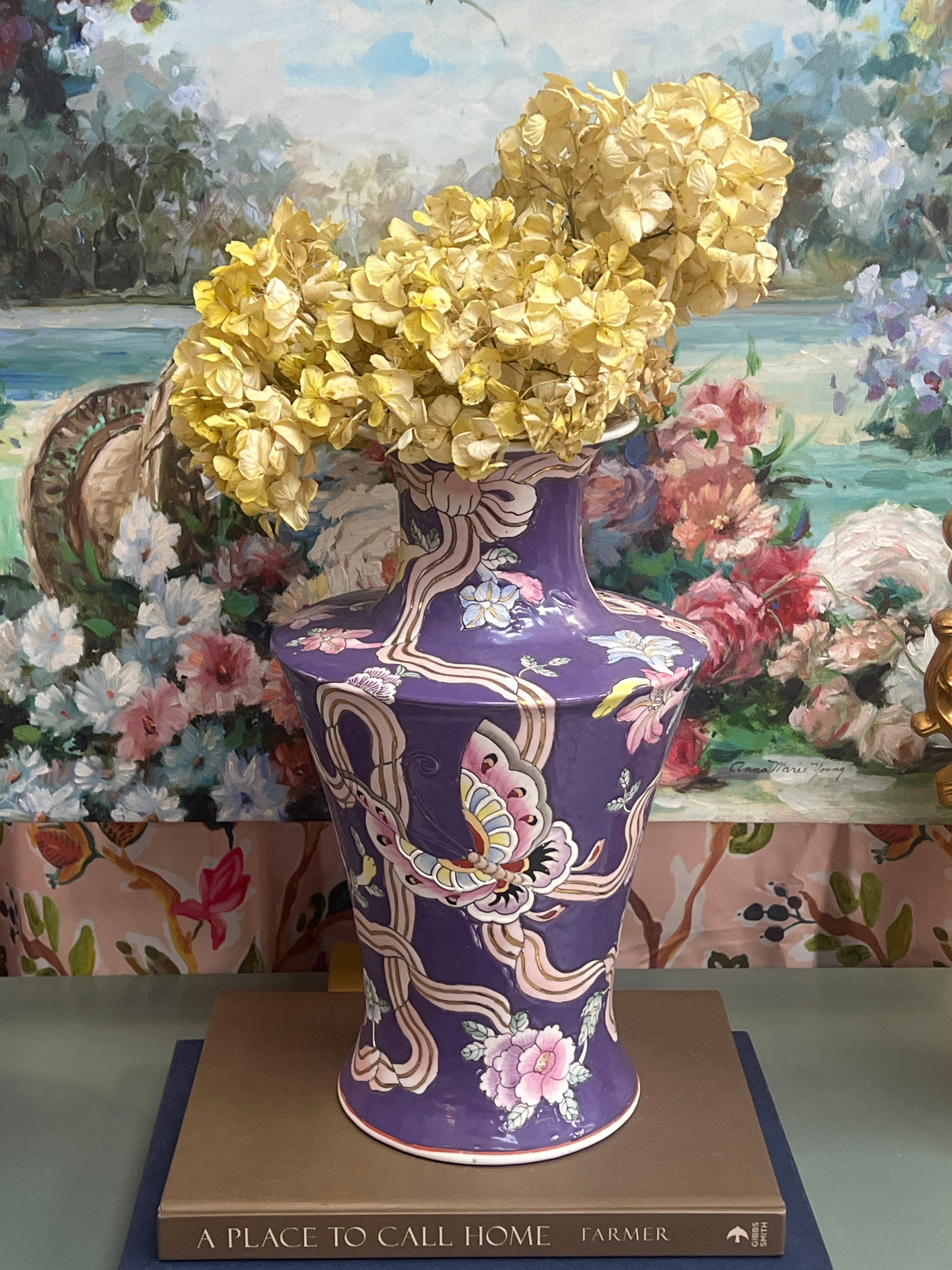 Purple Butterfly Vase