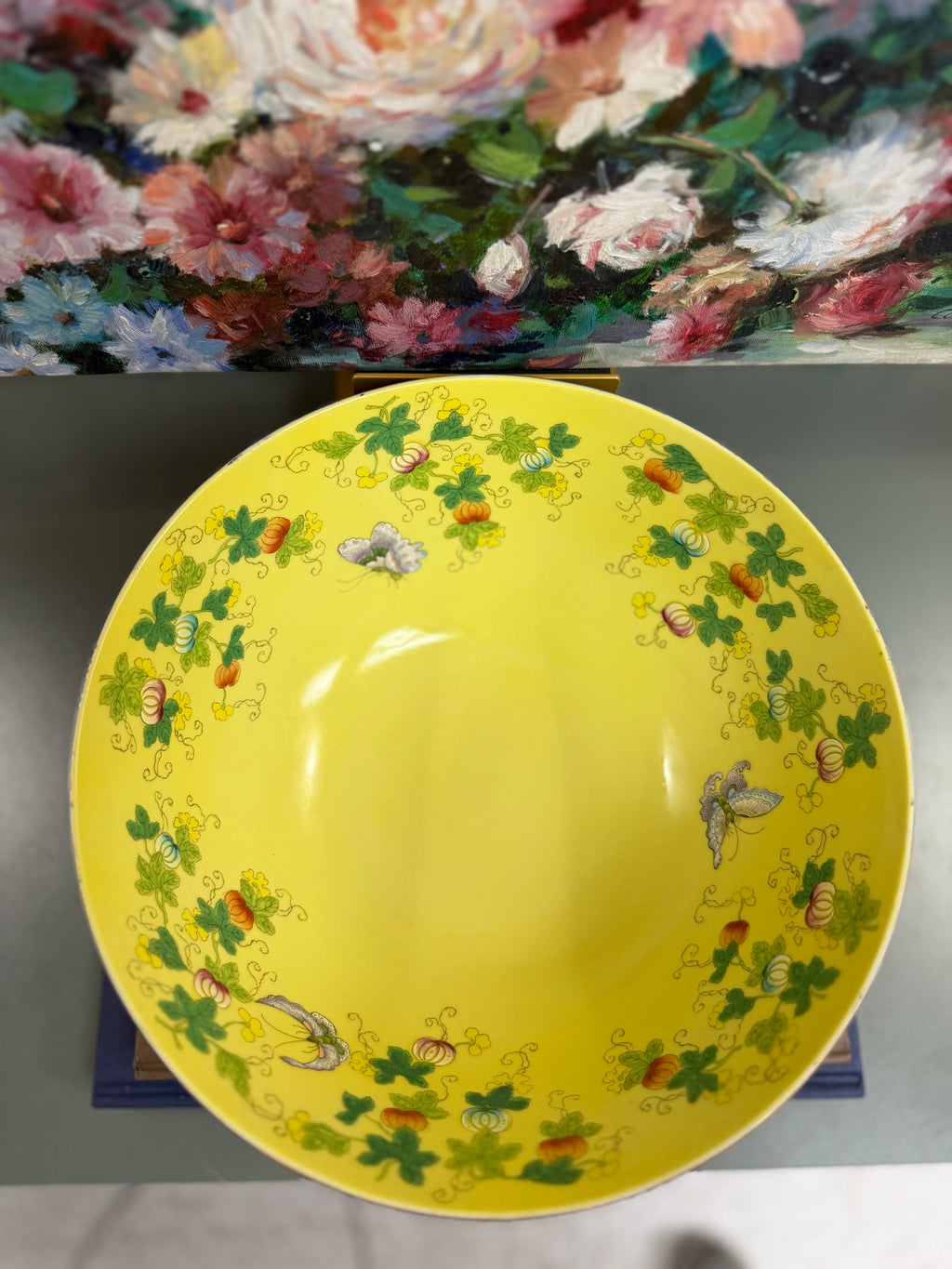 Large Yellow Butterfly Bowl
