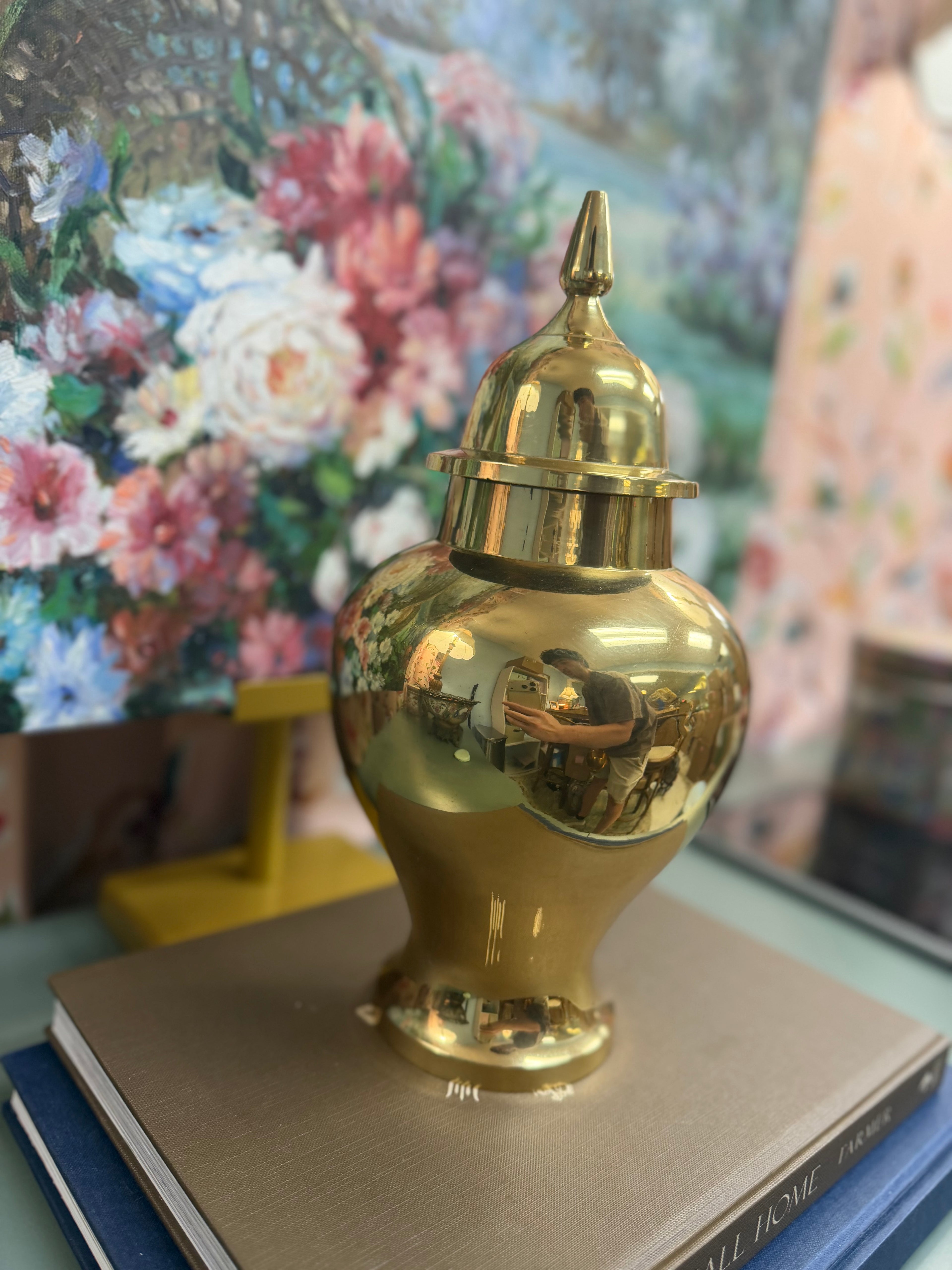 Large Brass Temple Jar