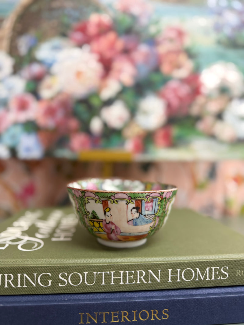4.5” Vintage Rose Medallion Rice Bowl
