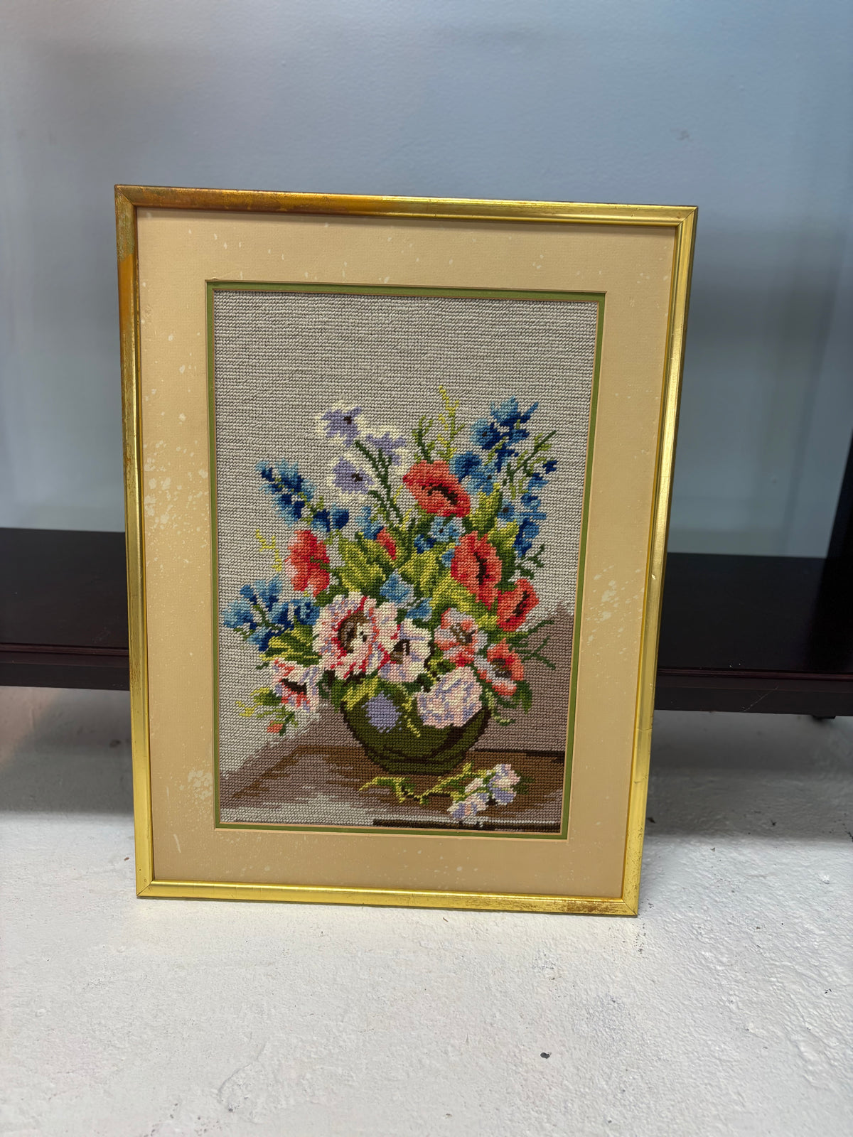 Floral Framed Needlepoint