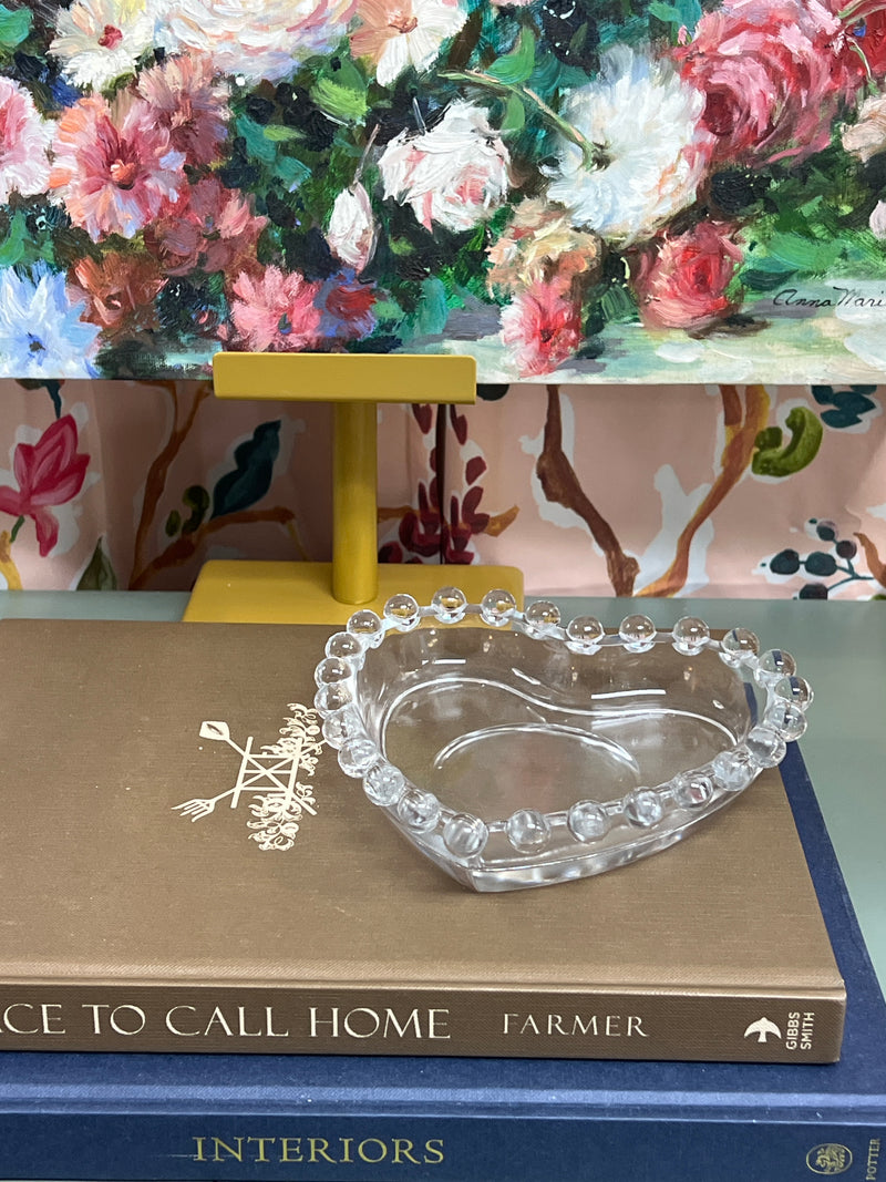 Large Bubble Class Heart Trinket Dish