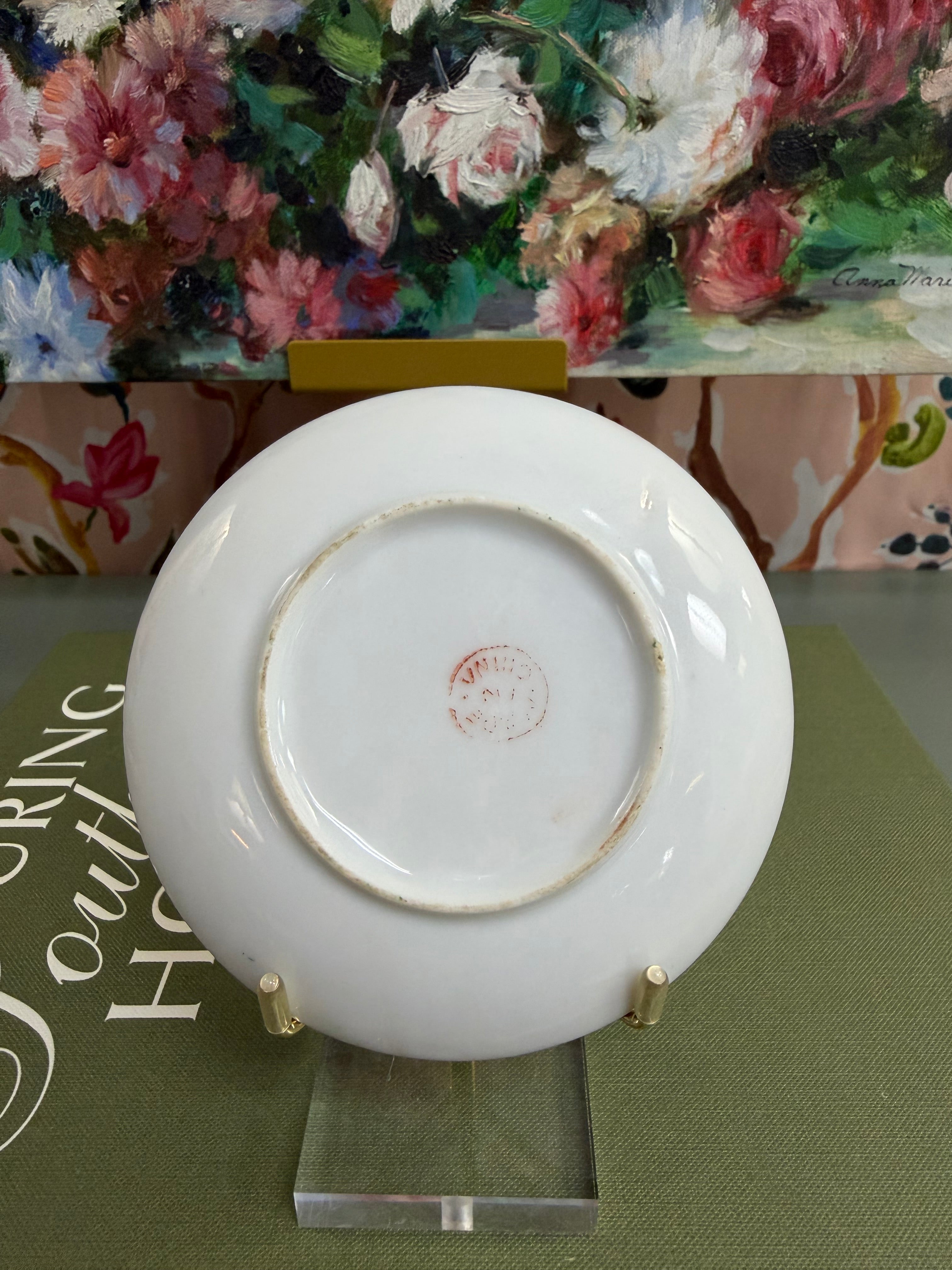 Vintage 4.5” Vibrant Rose Medallion Saucer