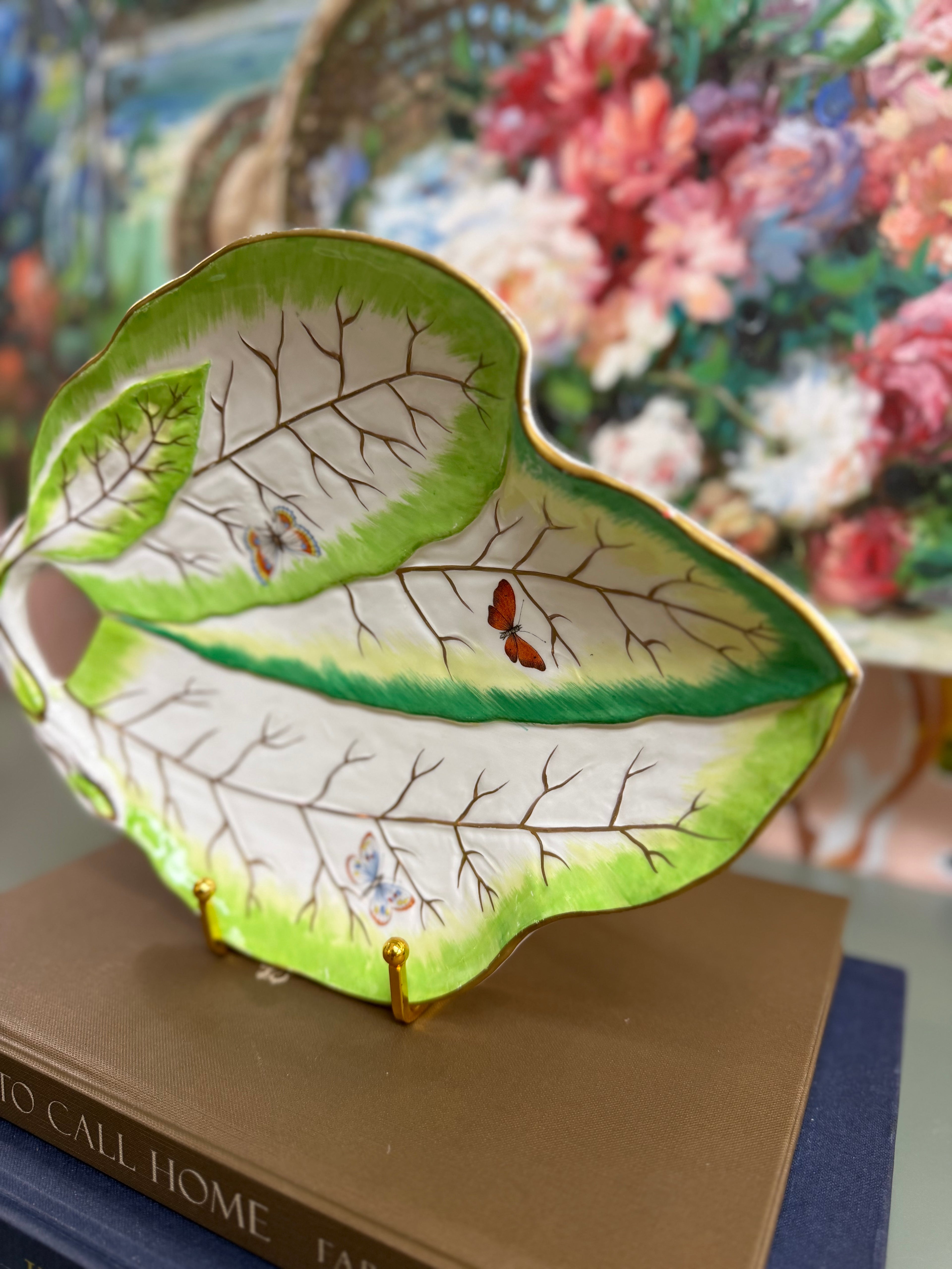 Mottahedah Leaf Butterfly Dish