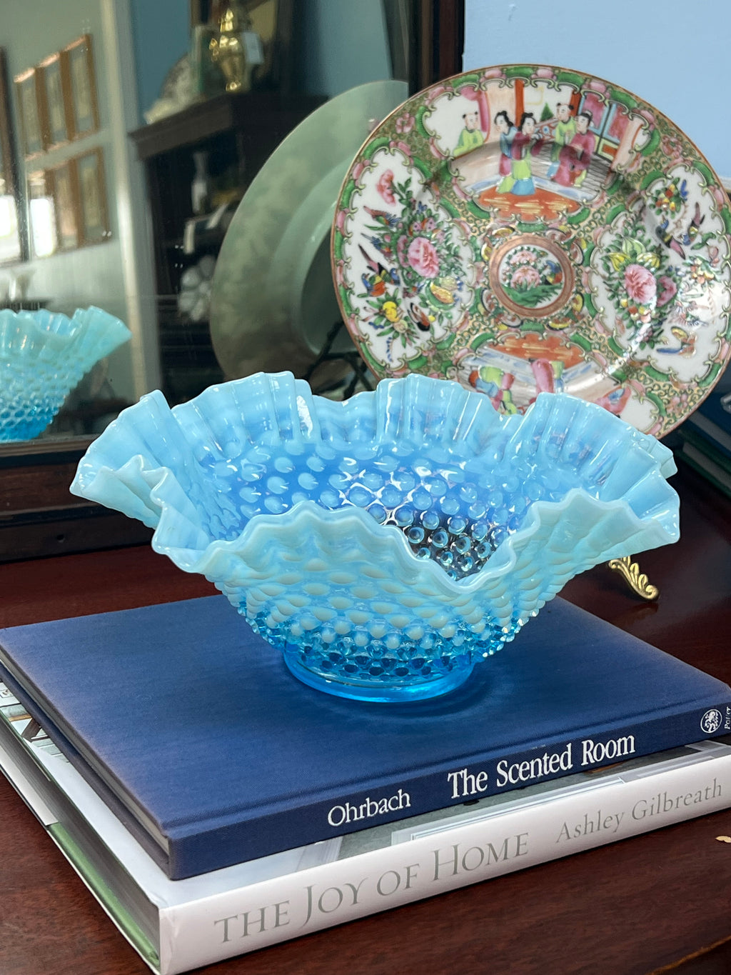 Fenton Blue Hobnail Bowl