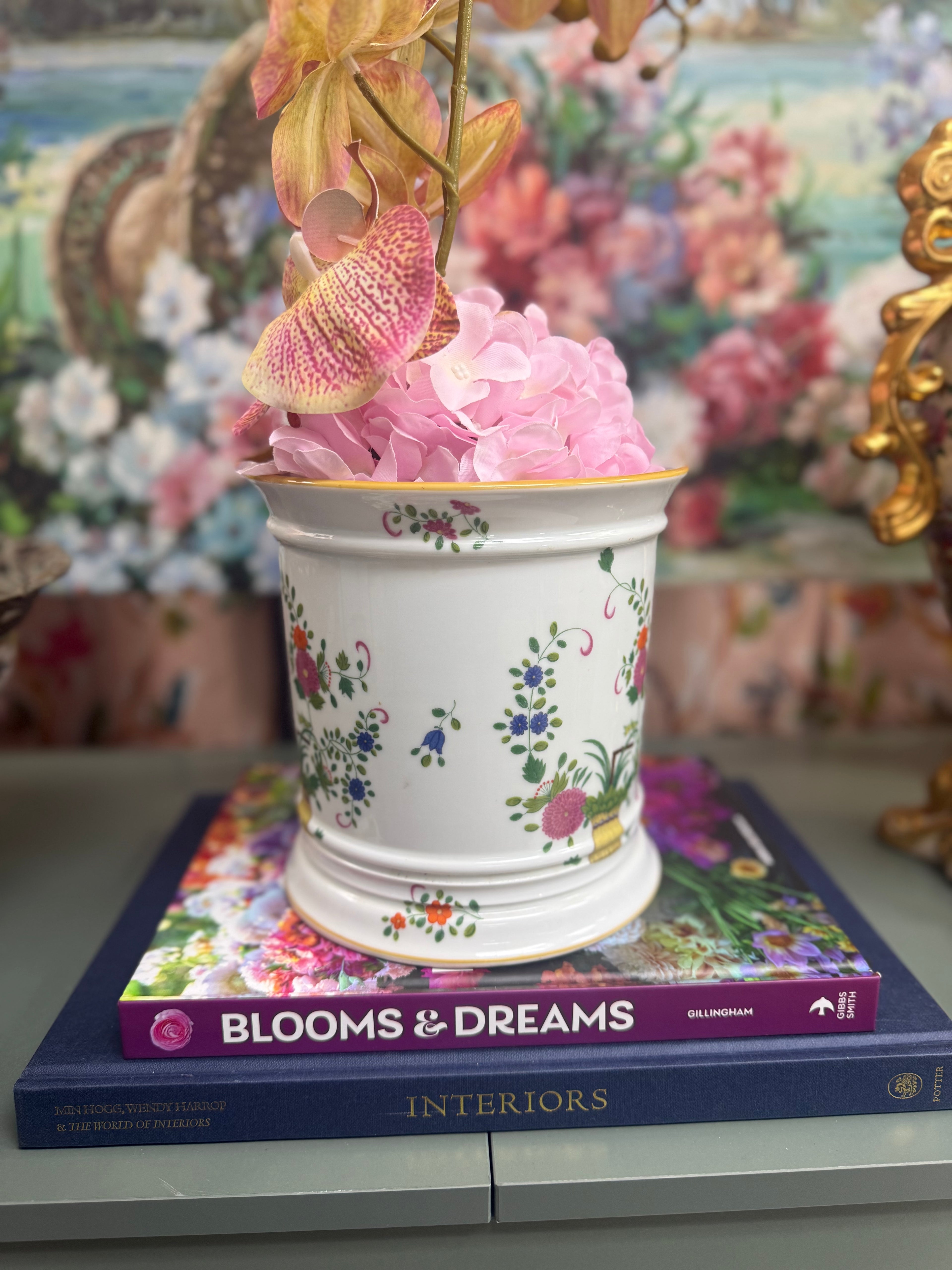 Limoges France Floral Cachepot