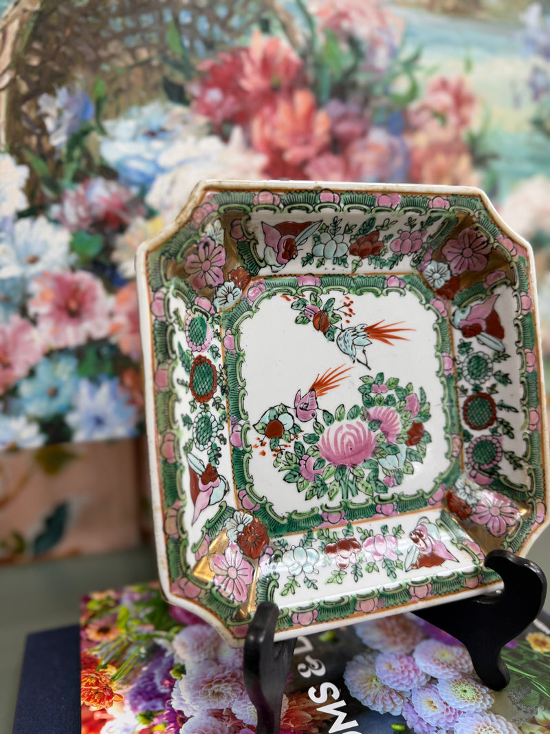 Vintage Rose Canton Square Trinket Dish