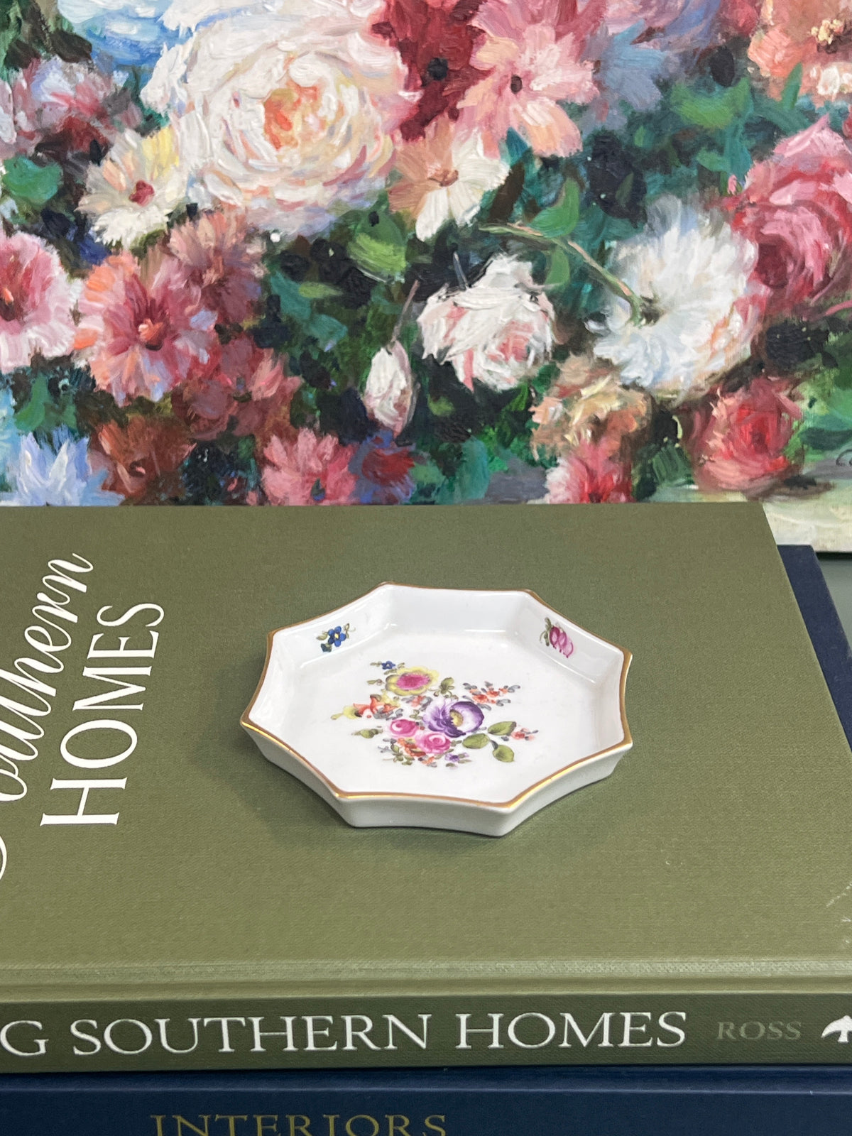 Colorful Floral Octagonal Herend Dish