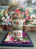 Large Rose Famille Cylinder Vase