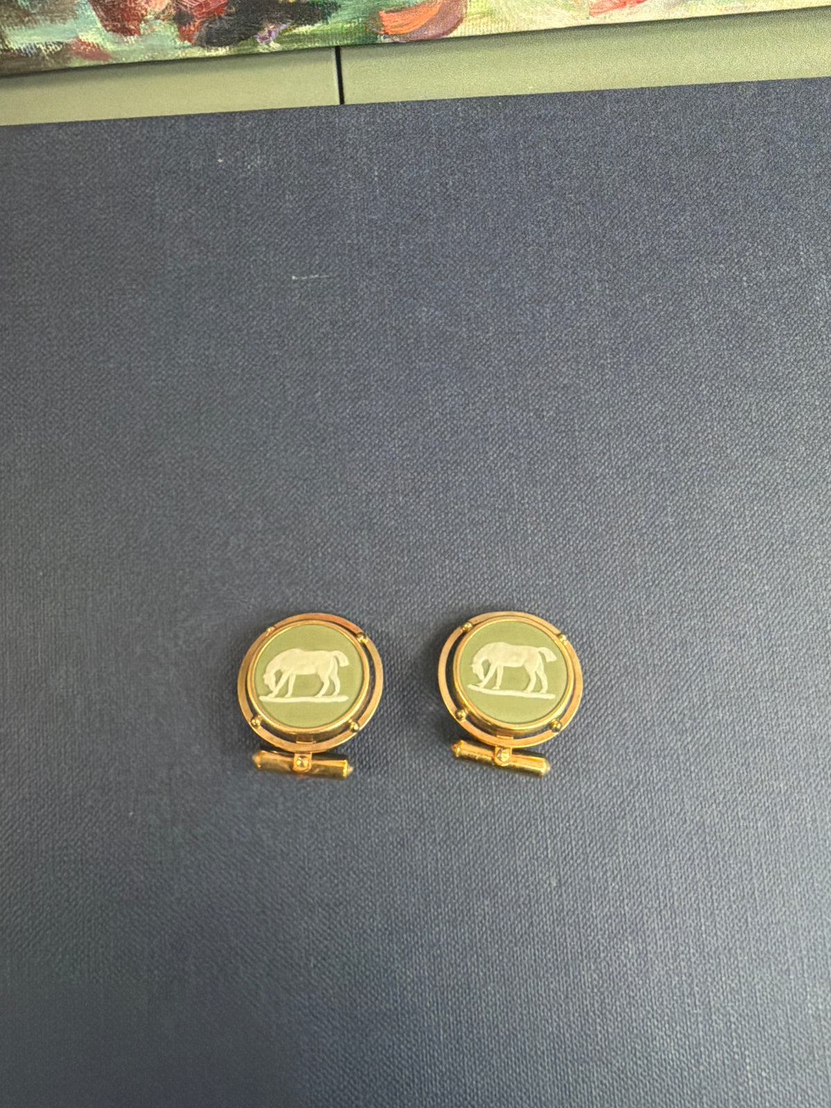 Green Wedgwood Cufflinks