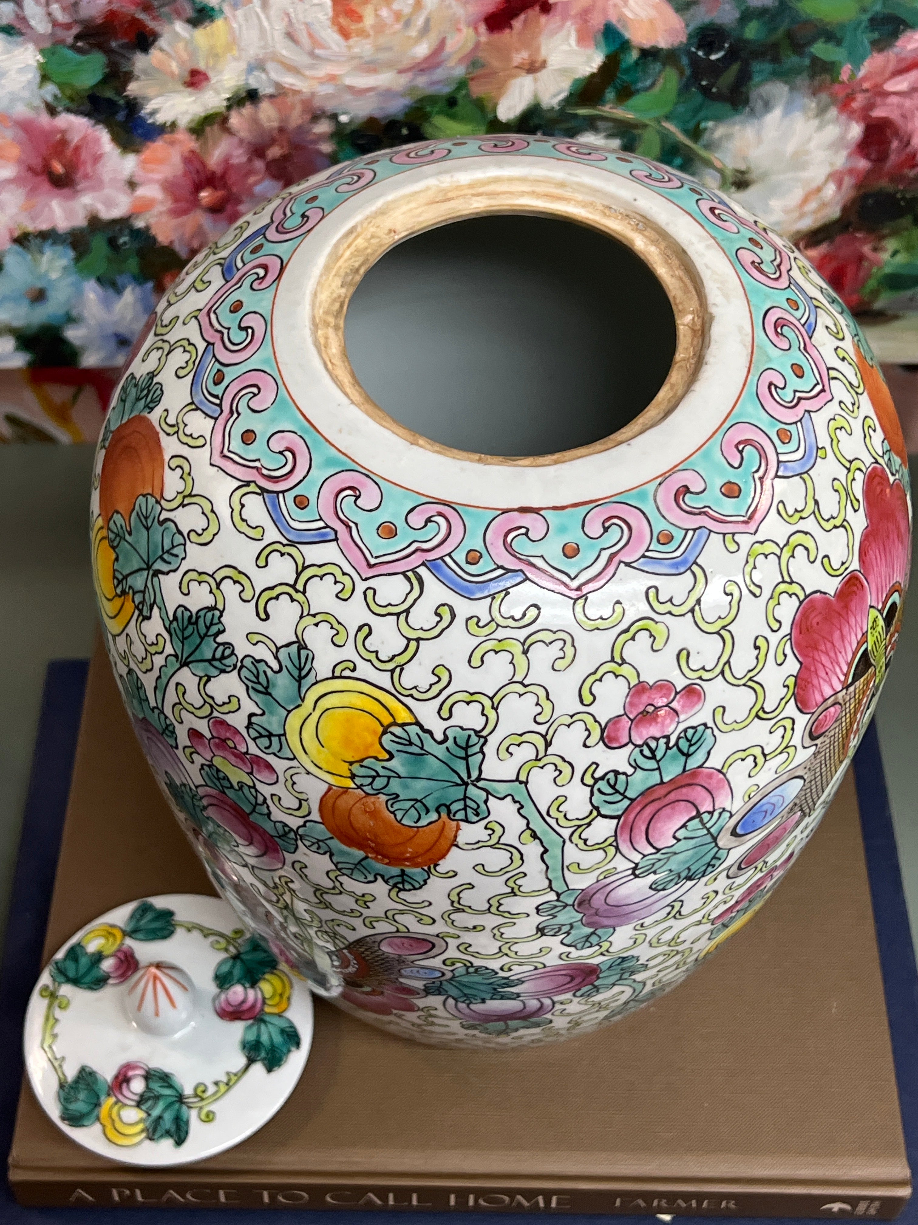 Colorful Butterly Temple Jar