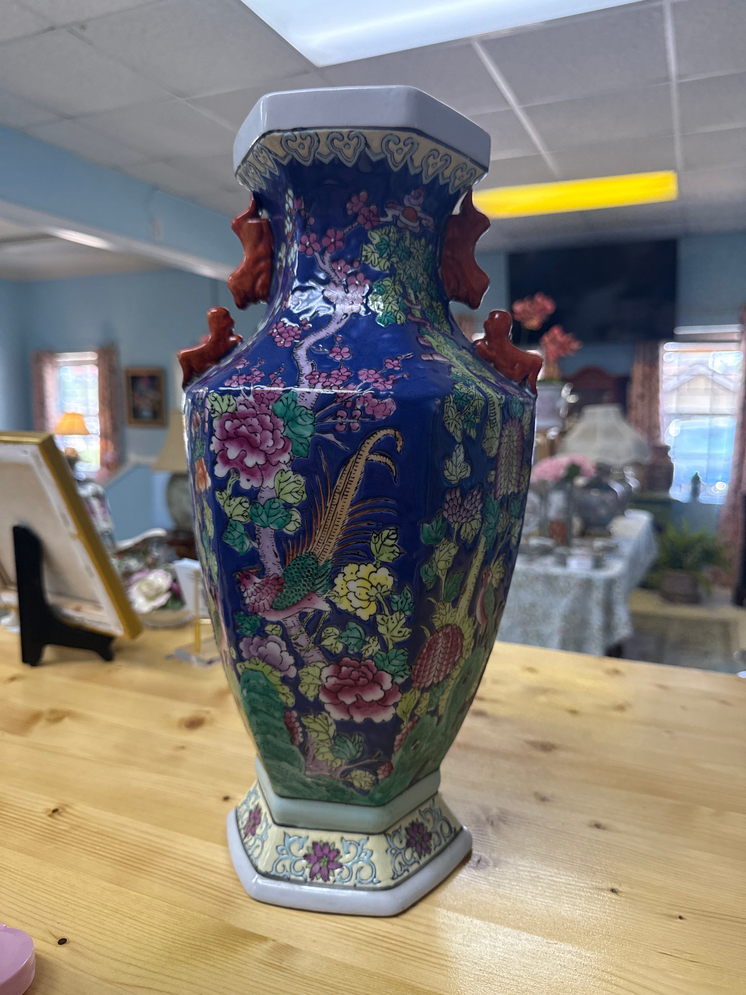 Purple Floral Salamander Vase