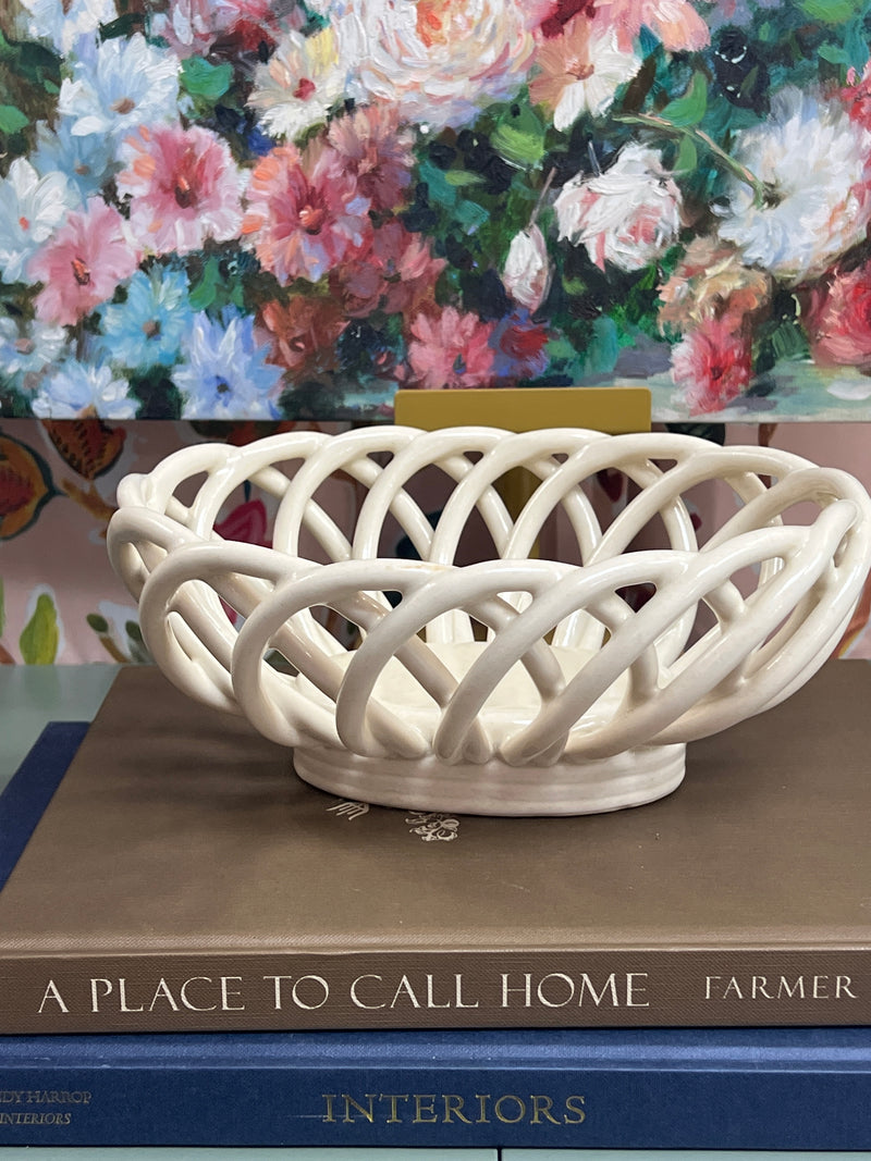 Cream Lattice Bowl