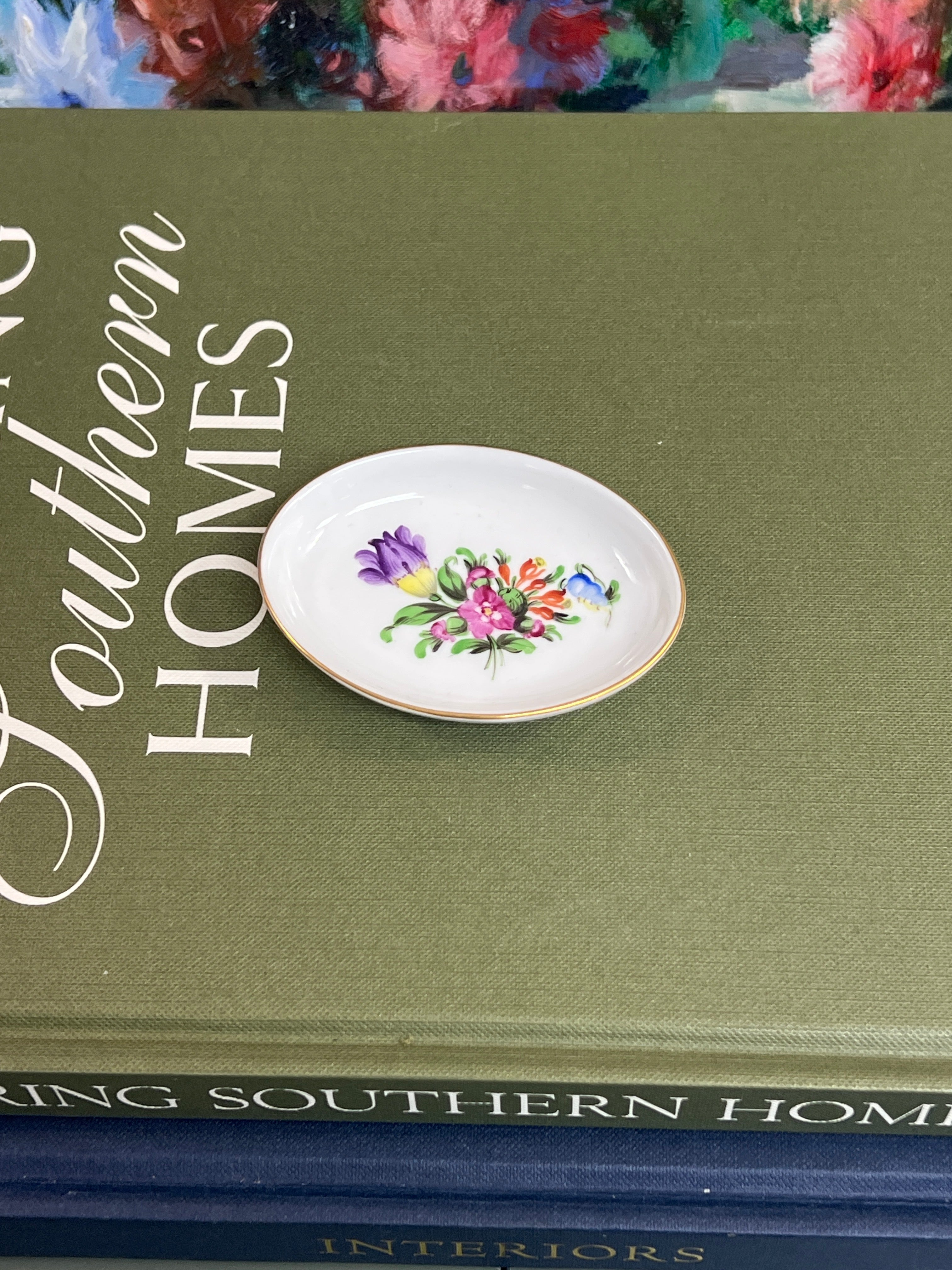 Purple Floral Mini Herend Dish