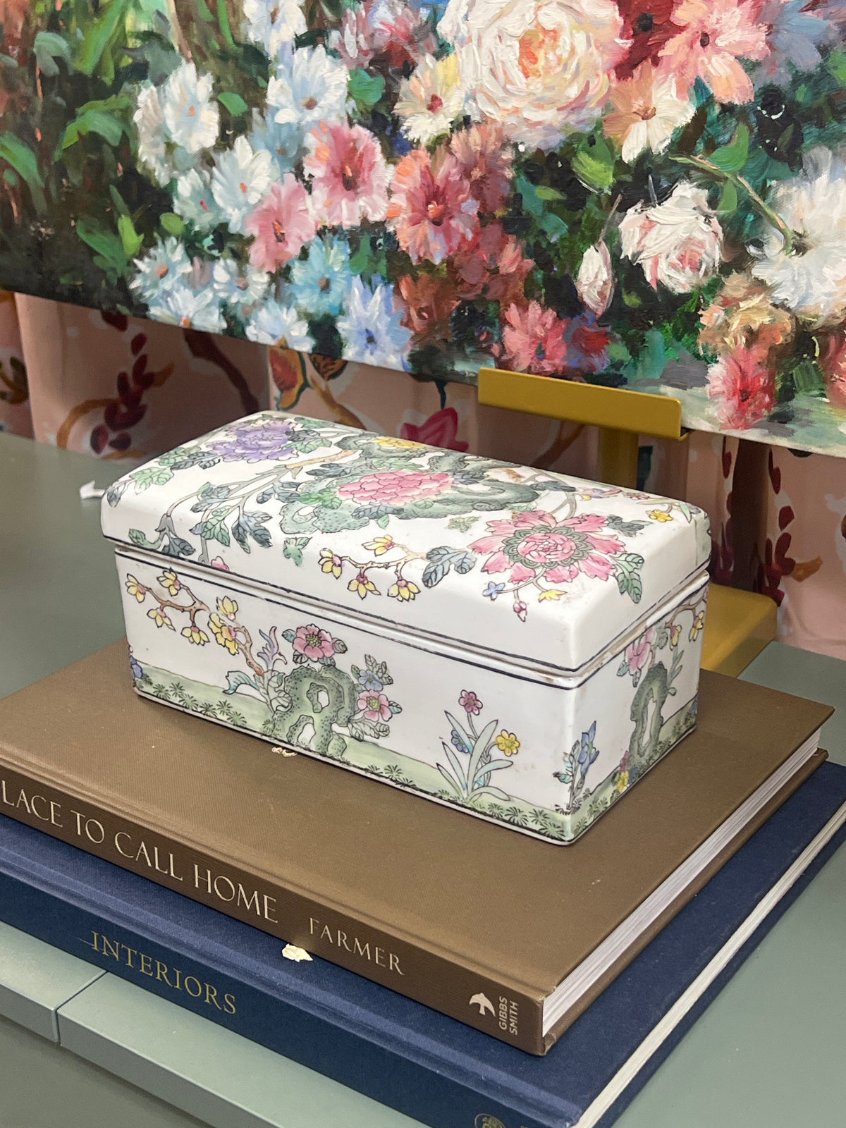 Floral White Dresser Box
