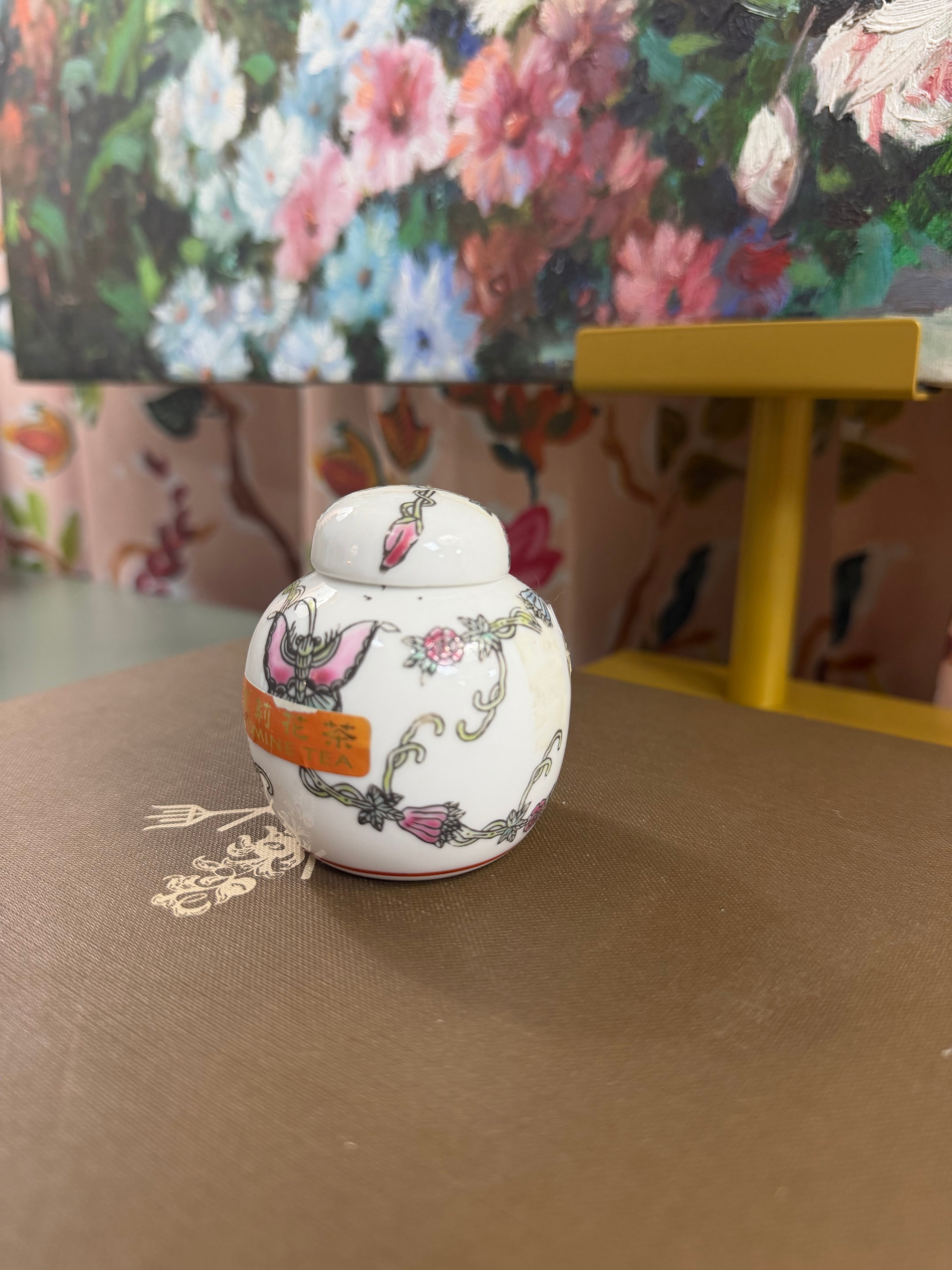 Mini White Floral Ginger Jar