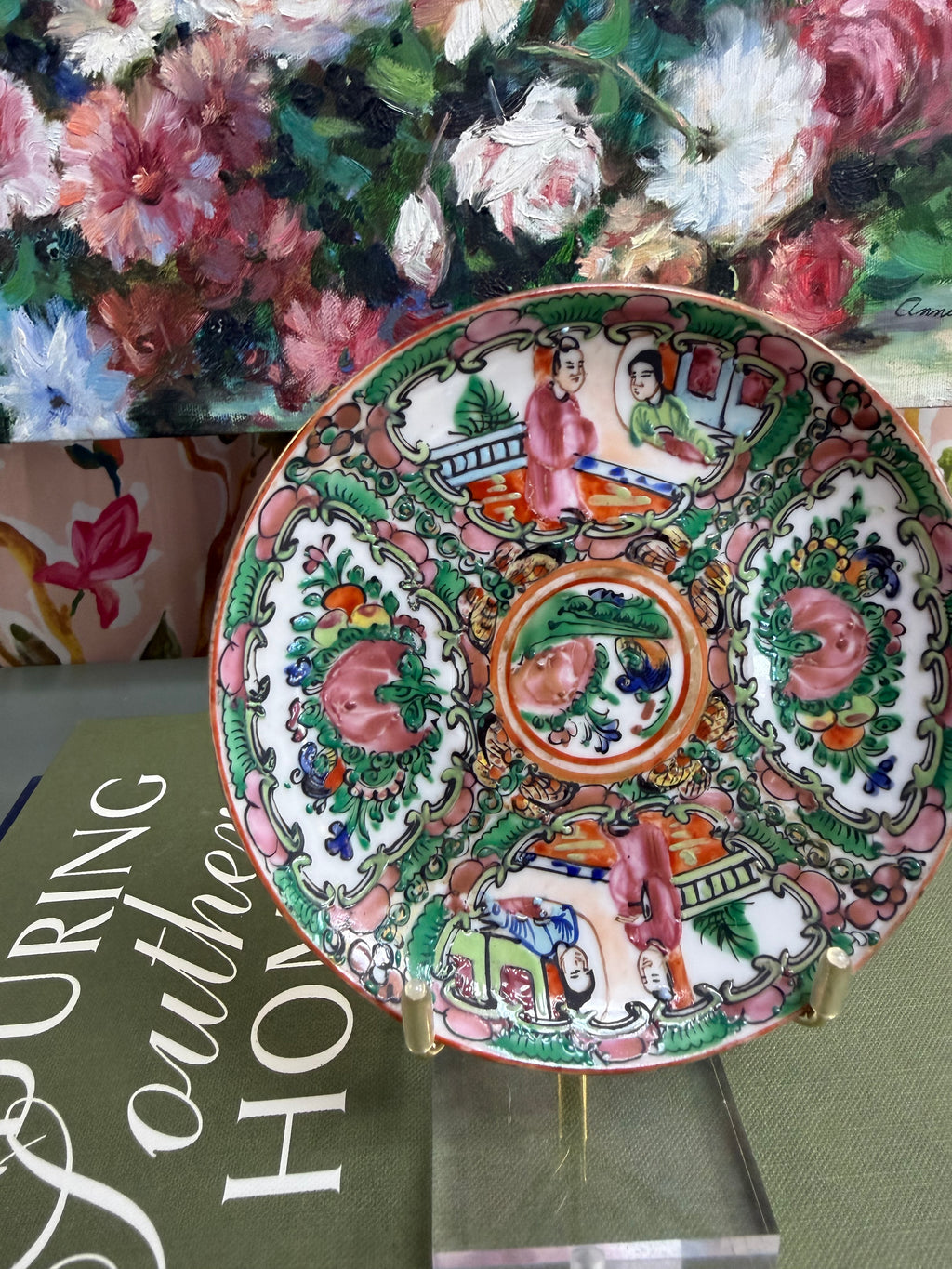 Vintage 4.5” Rose Medallion Saucer